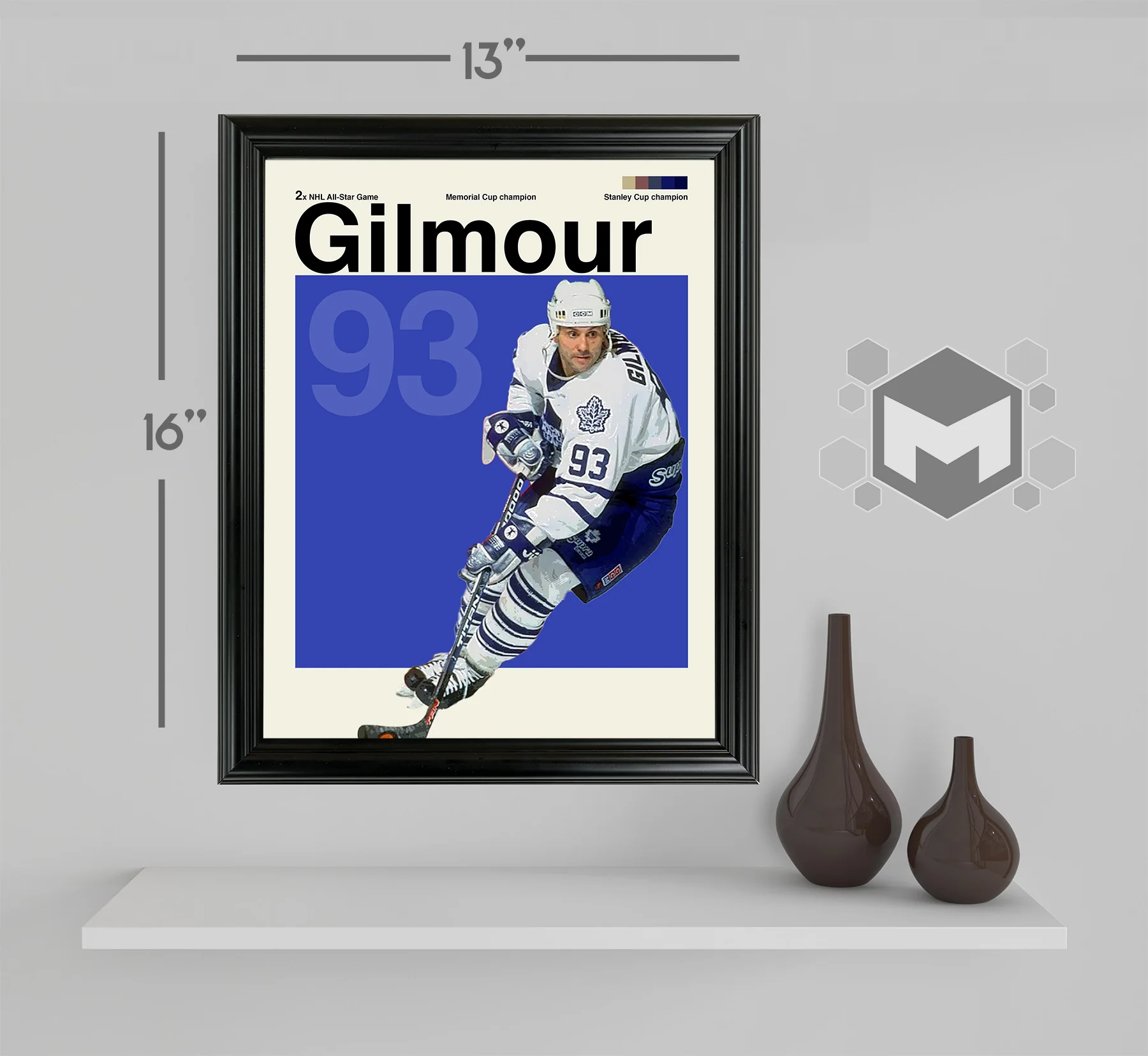 Doug Gilmour Framed Sports Art Photo by Thomas Maxwell