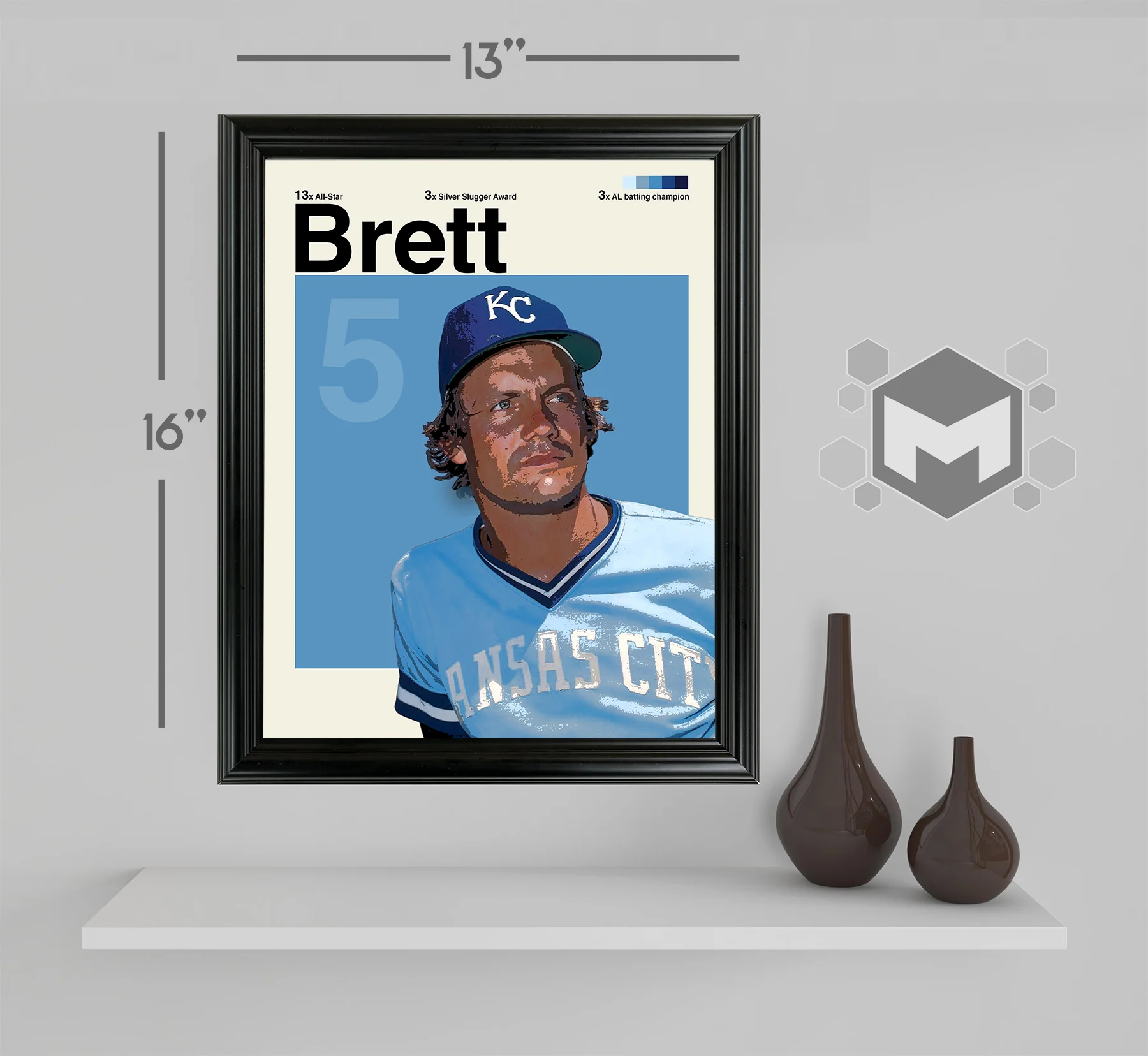 George Brett Framed Sports Art Photo by Thomas Maxwell