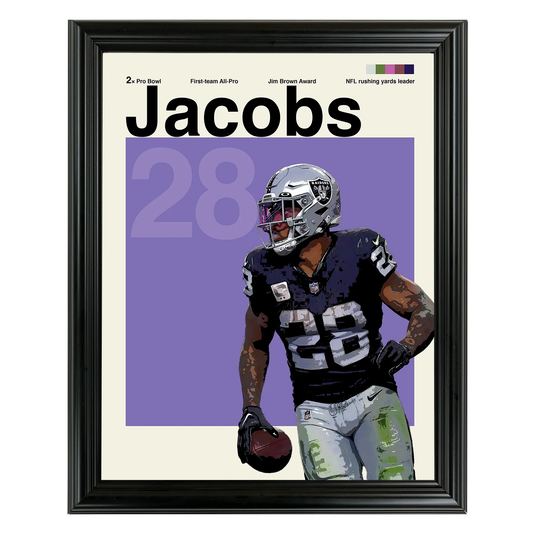 Josh Jacobs Framed Sports Art Photo by Thomas Maxwell