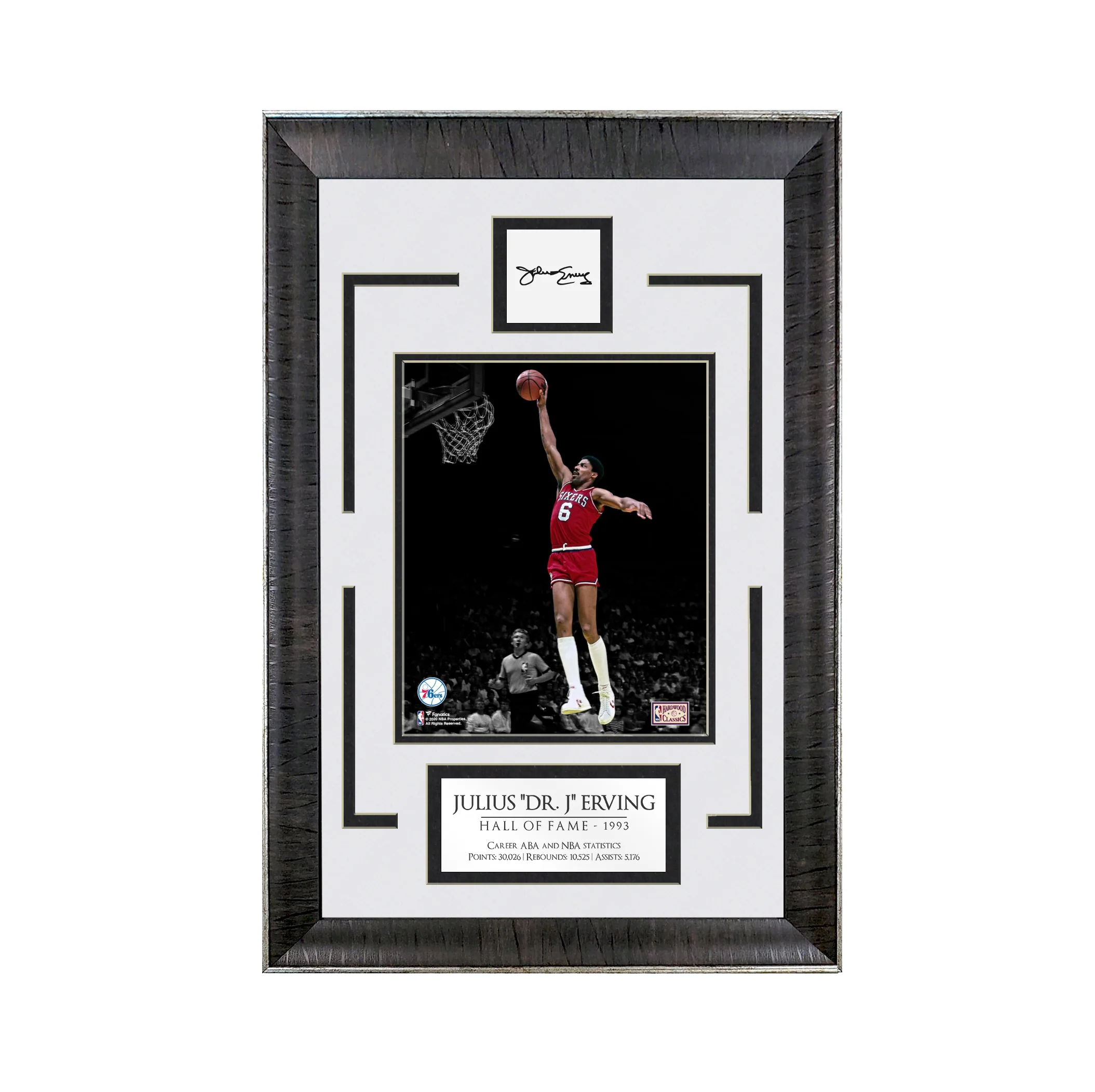 Julius Erving - Dr. J - Hall of Fame - Spotlight Collection | 16 x 23 - Framed Basketball Photo