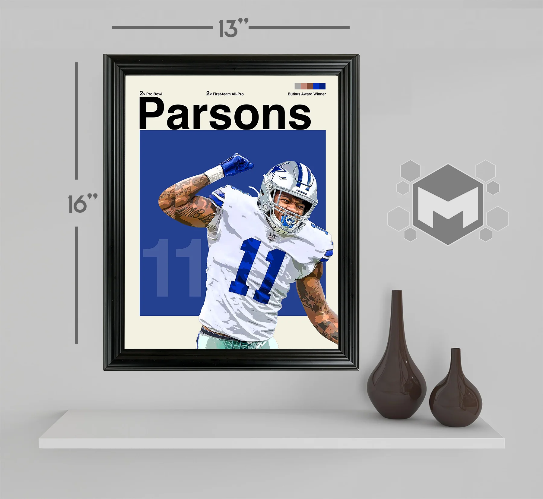 Micah Parsons Framed Sports Art Photo by Thomas Maxwell