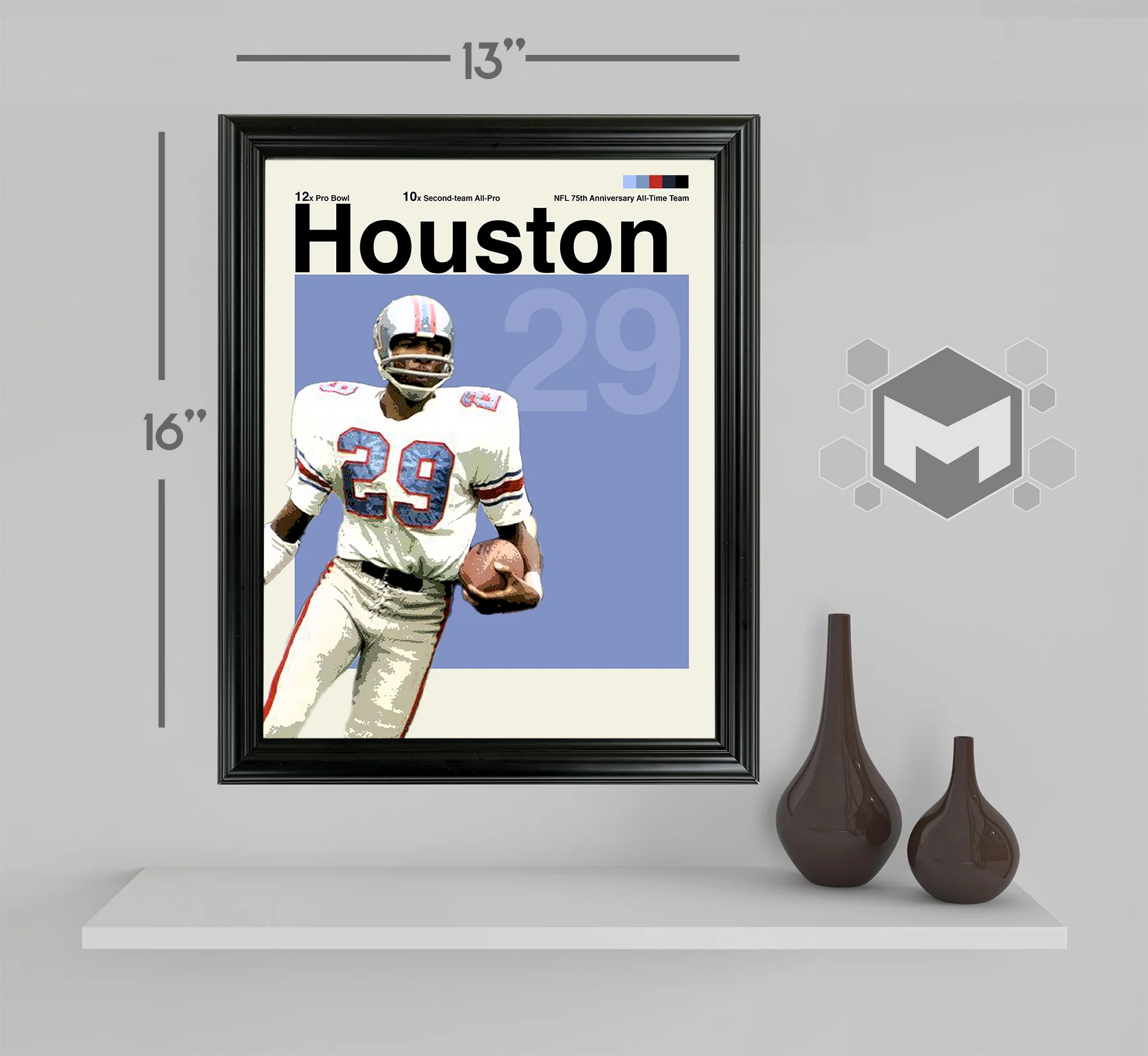 Ken Houston Framed Sports Art Photo by Thomas Maxwell