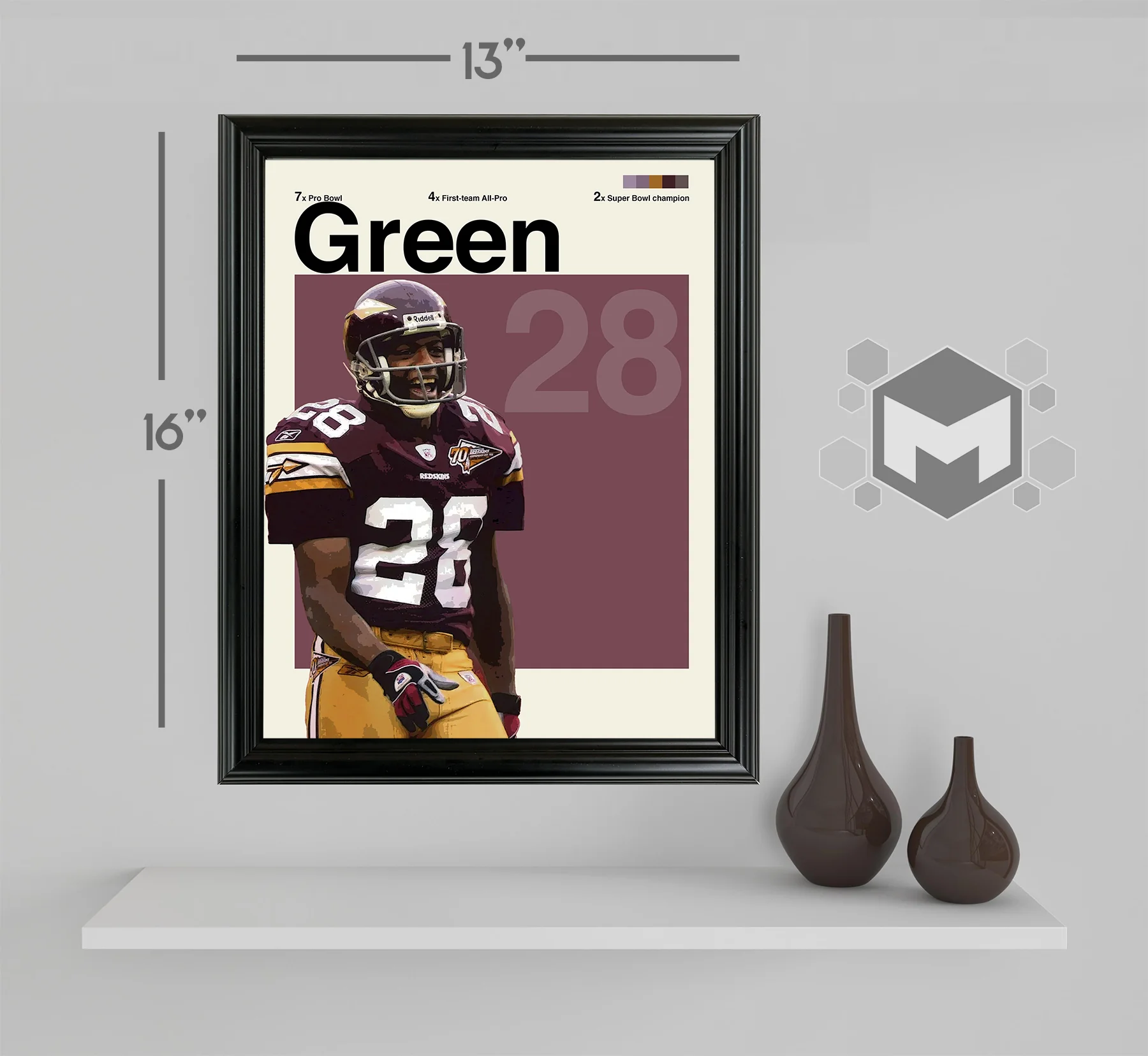 Darrell Green Framed Sports Art Photo by Thomas Maxwell