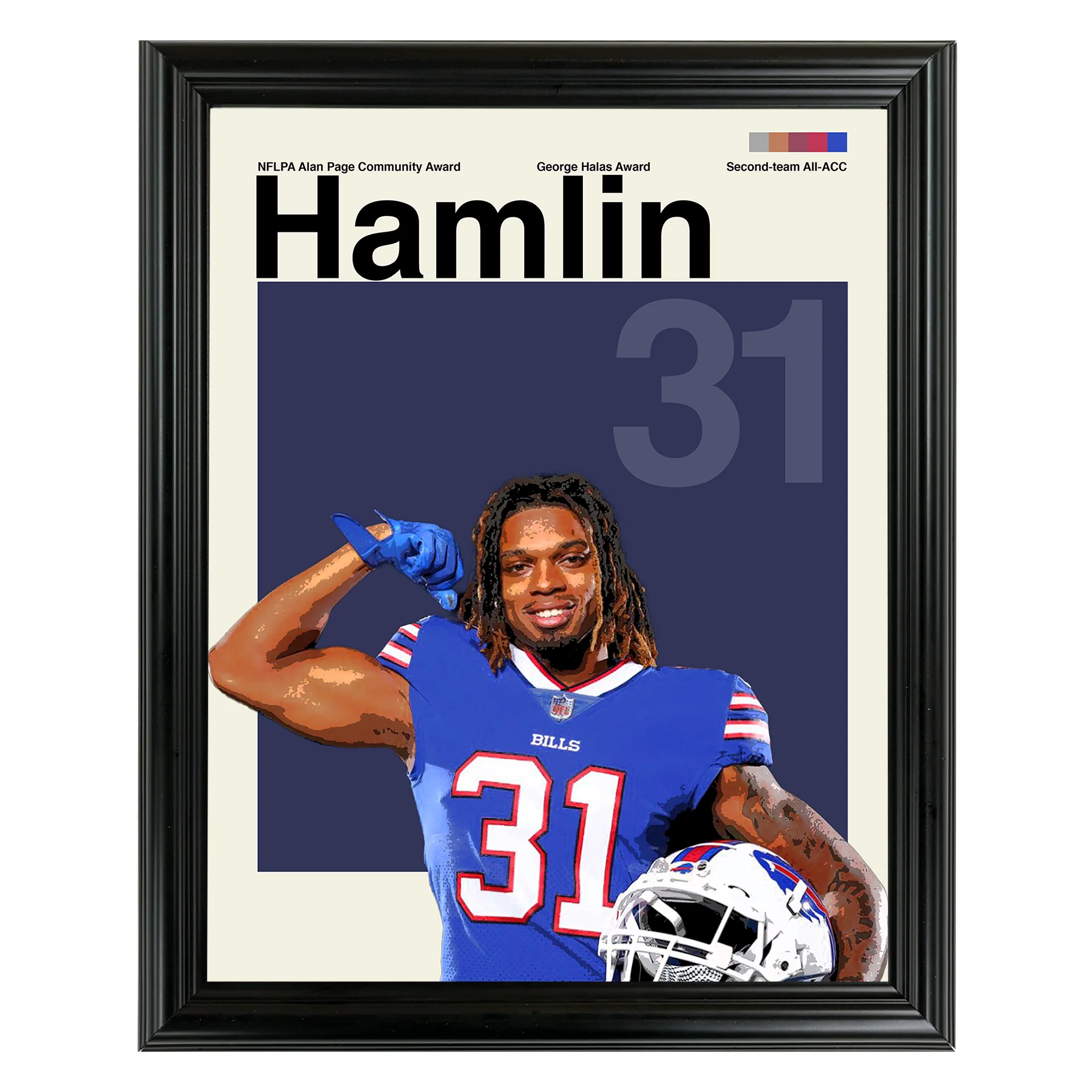 Damar Hamlin Framed Sports Art Photo by Thomas Maxwell