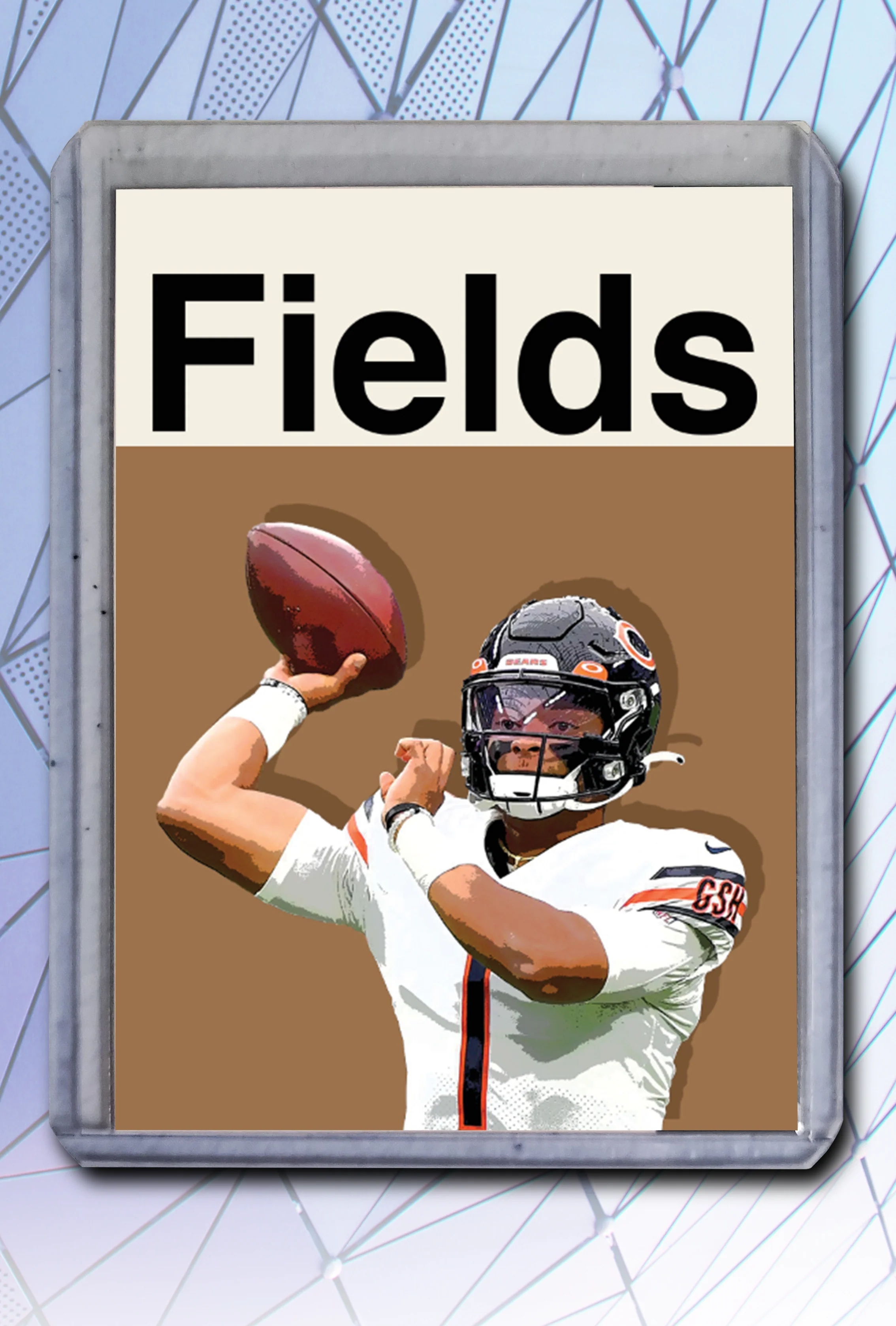 Justin Fields Artist Signed Football Art Card 2/10