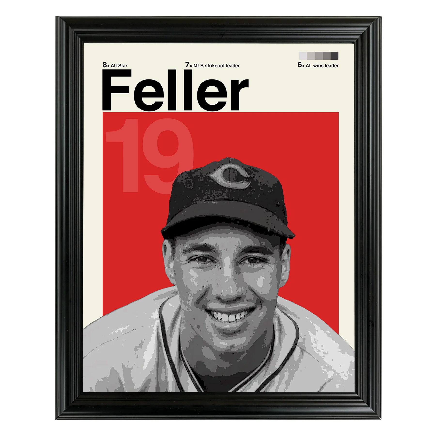 Bob Feller Framed Sports Art Photo by Thomas Maxwell