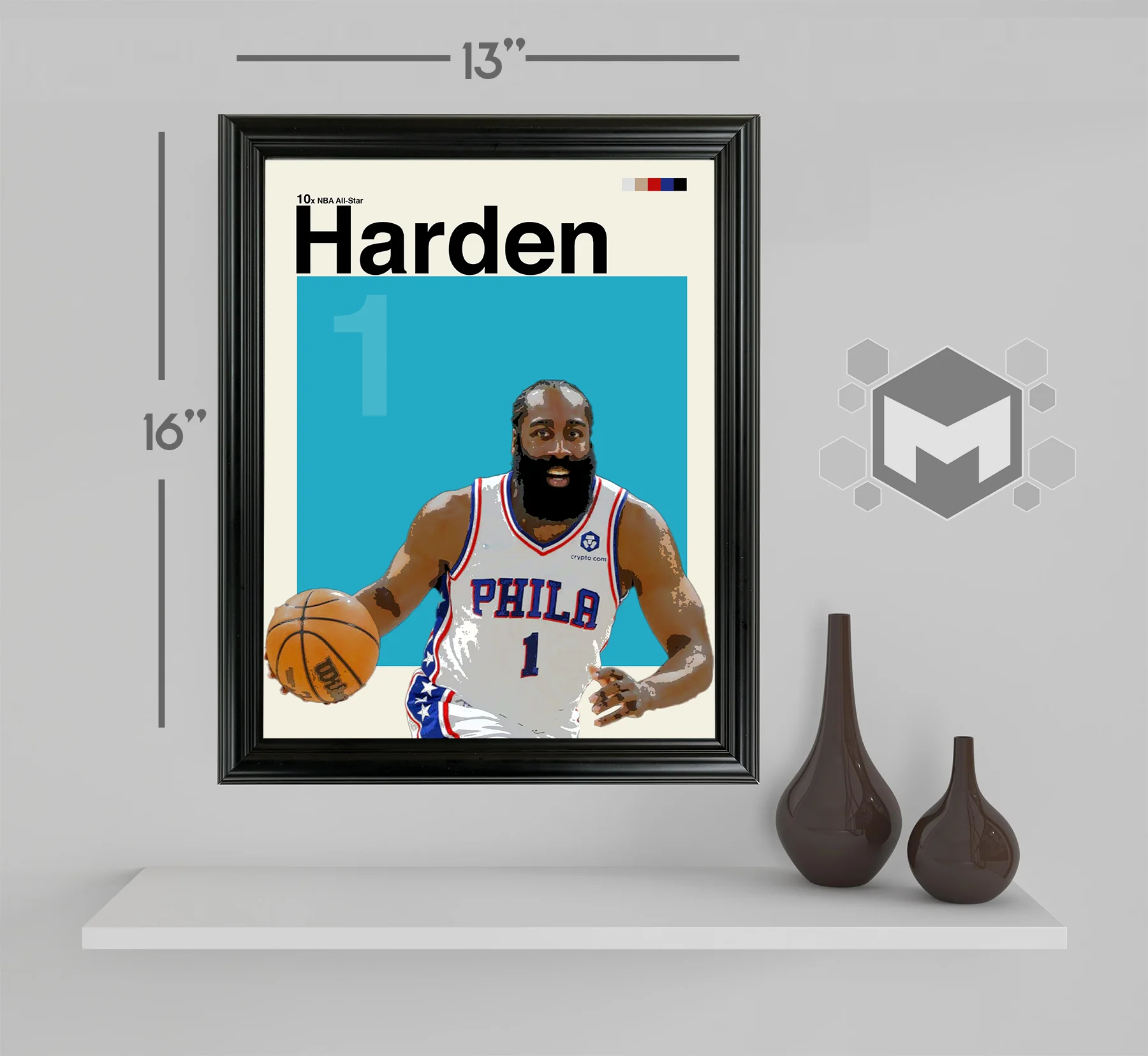 James Harden Framed Sports Art Photo by Thomas Maxwell