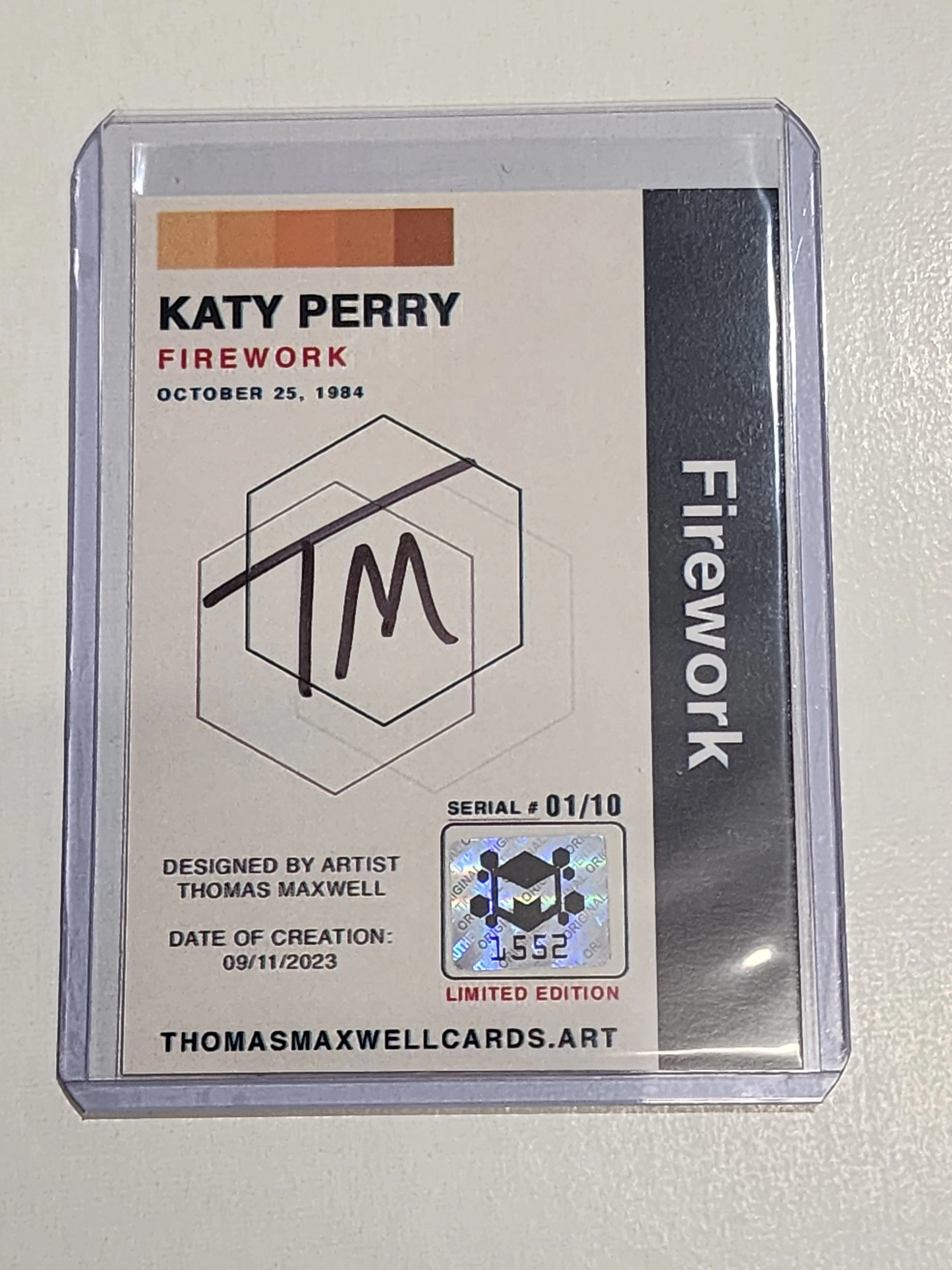 Katy Perry Artist Signed Music Art Card 1/10