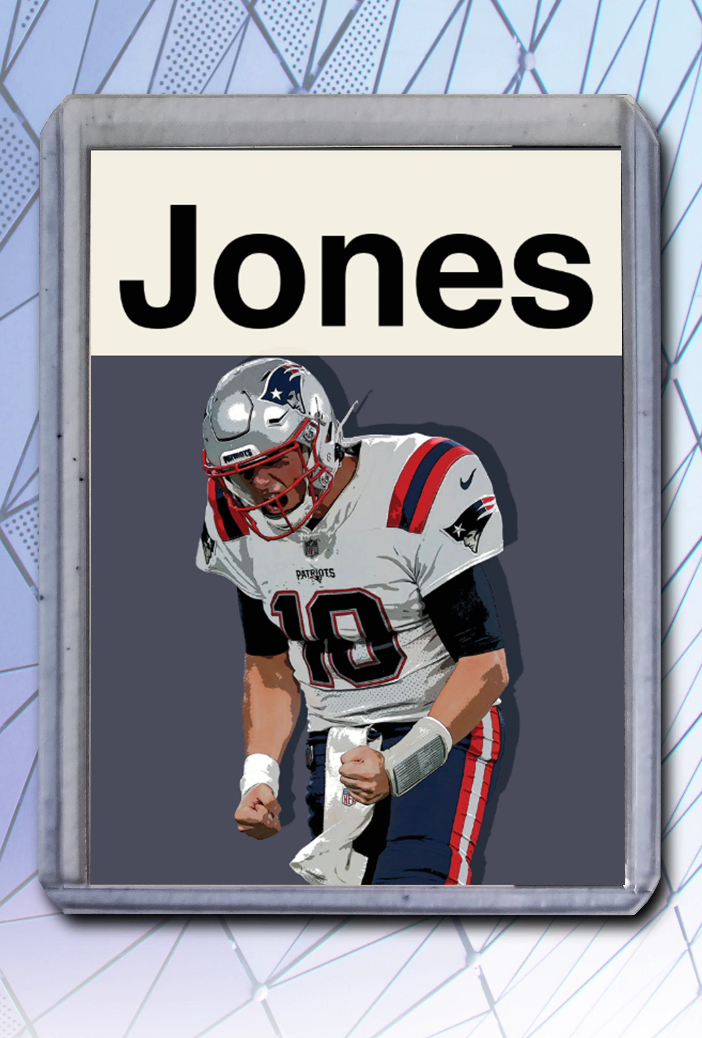 Mac Jones Artist Signed Football Art Card 1/10