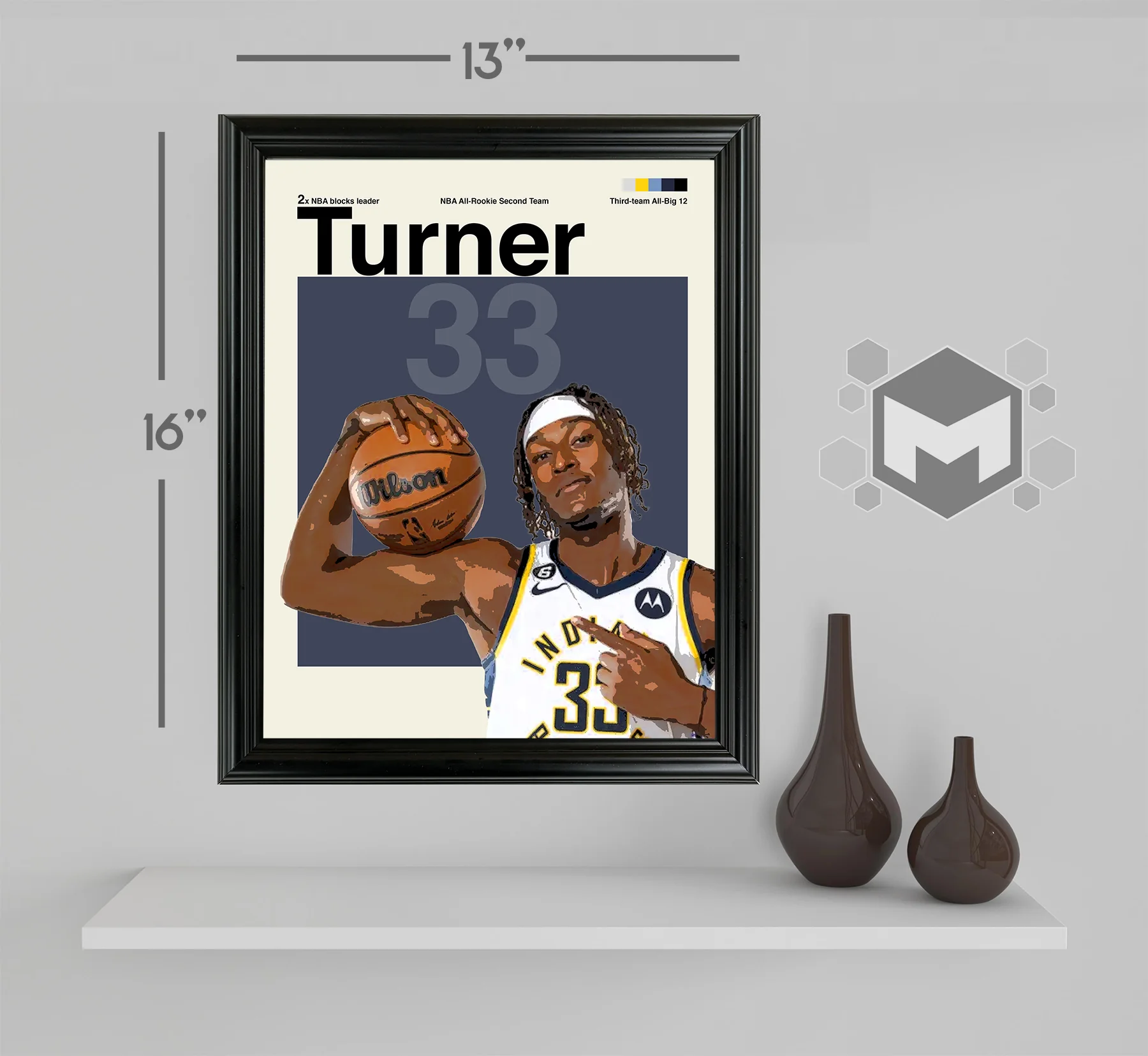 Myles Turner Framed Sports Art Photo by Thomas Maxwell