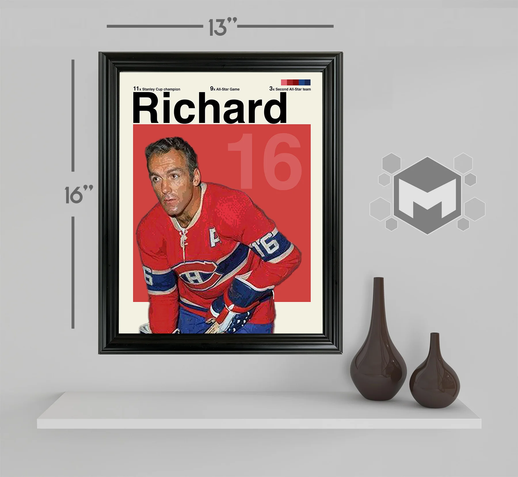 Henri Richard Framed Sports Art Photo by Thomas Maxwell
