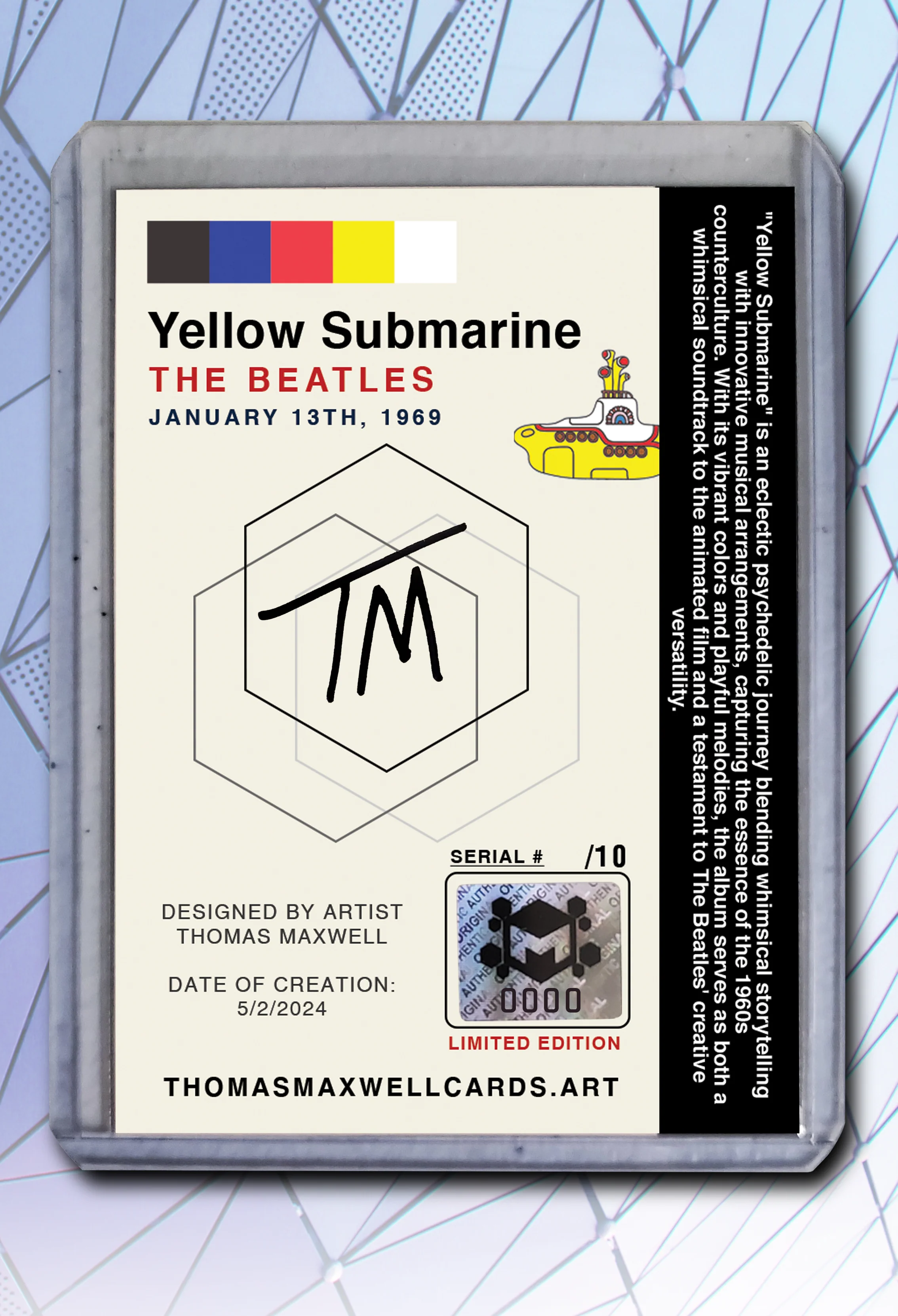 The Beatles - Yellow Submarine Artist Signed Music Art Card 3/10