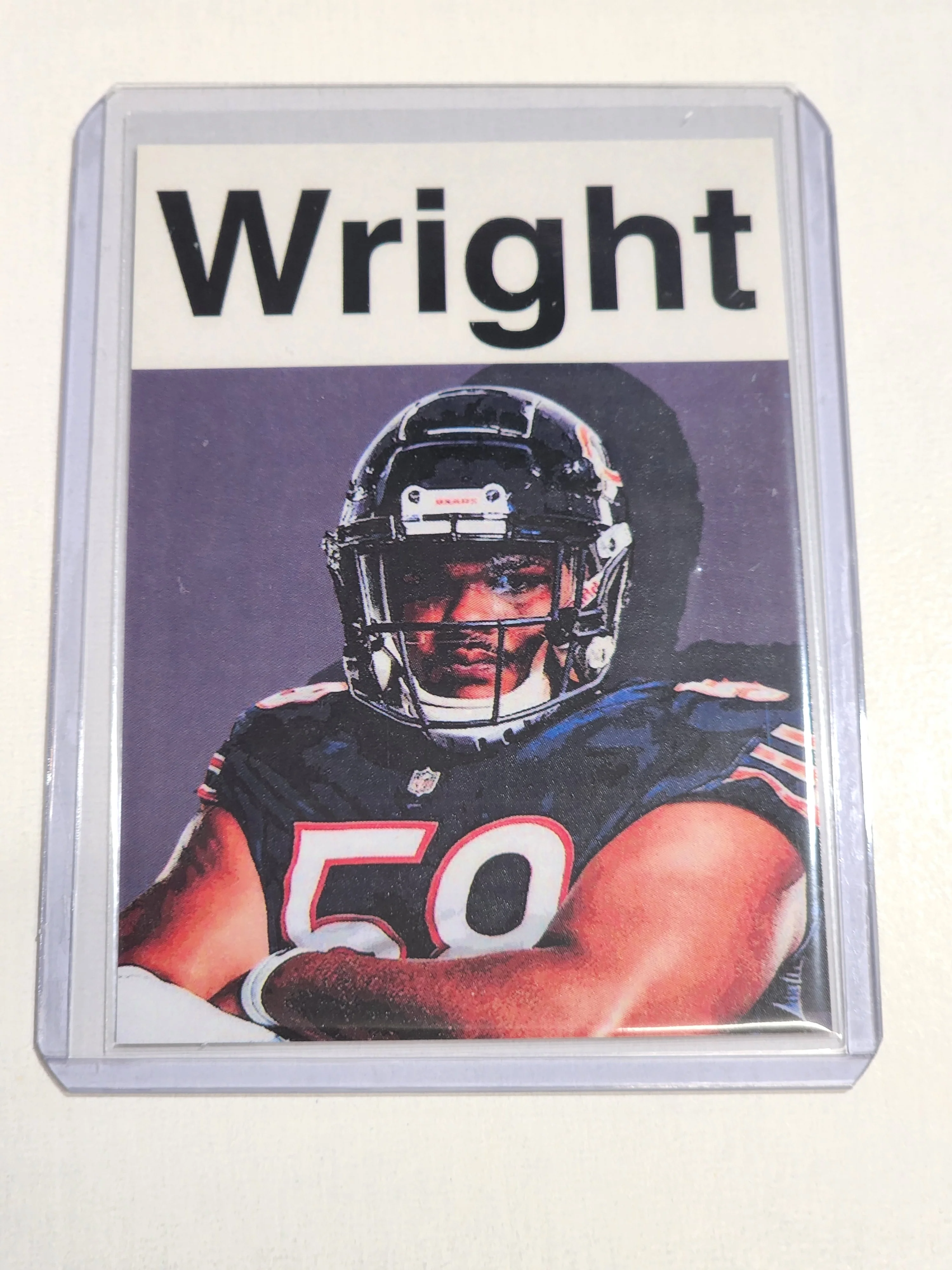 Darnell Wright Artist Signed Football Art Card 1/10