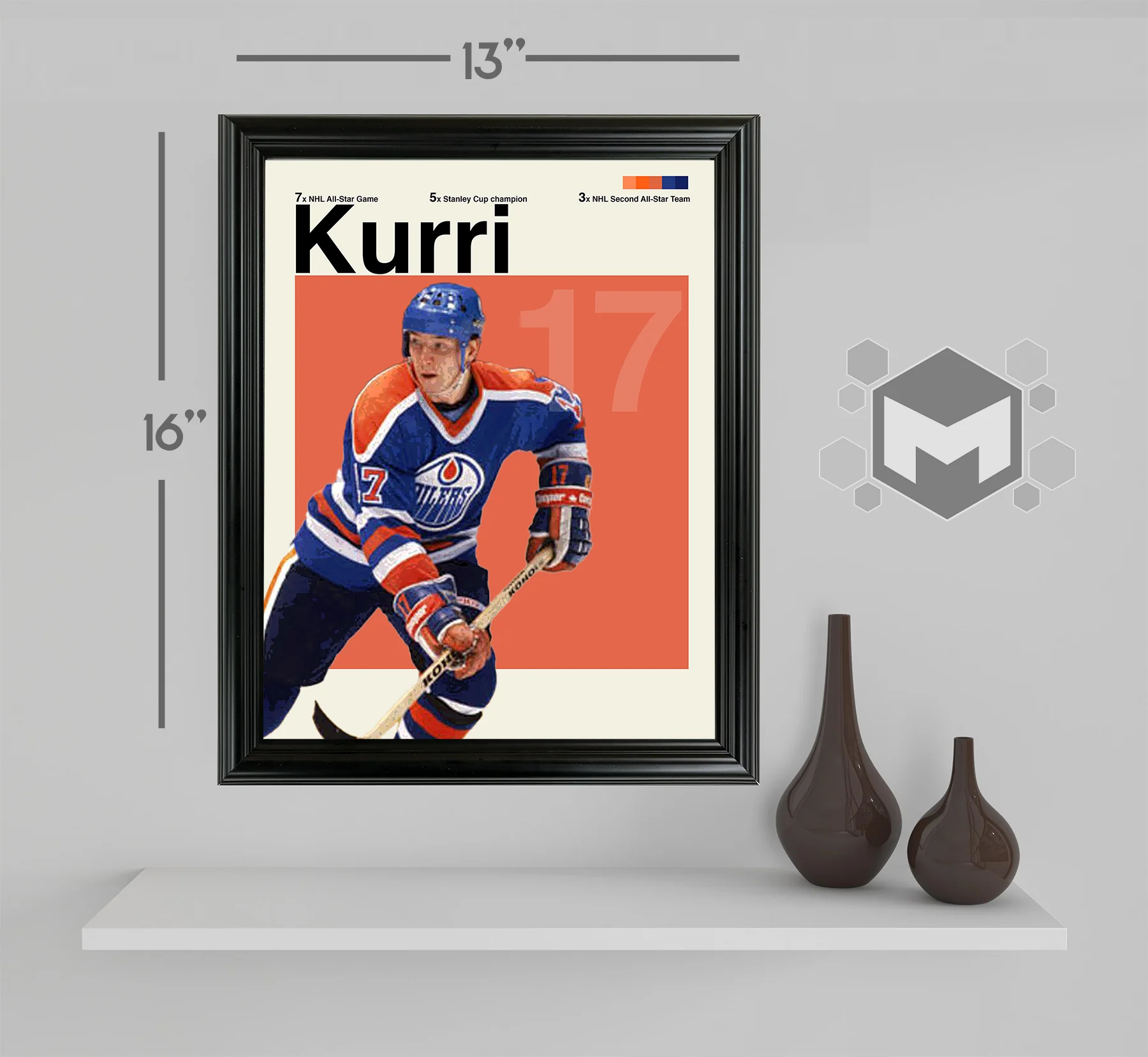 Jari Kurri Framed Sports Art Photo by Thomas Maxwell