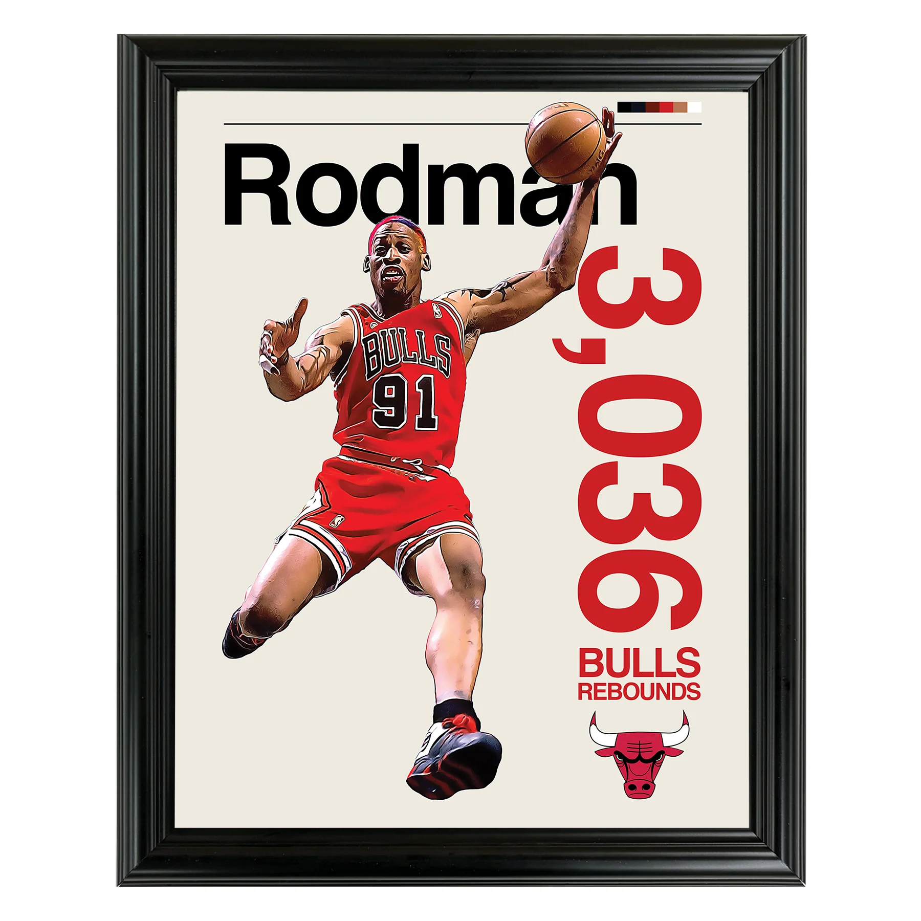 Dennis Rodman Framed Sports Art Photo by Thomas Maxwell