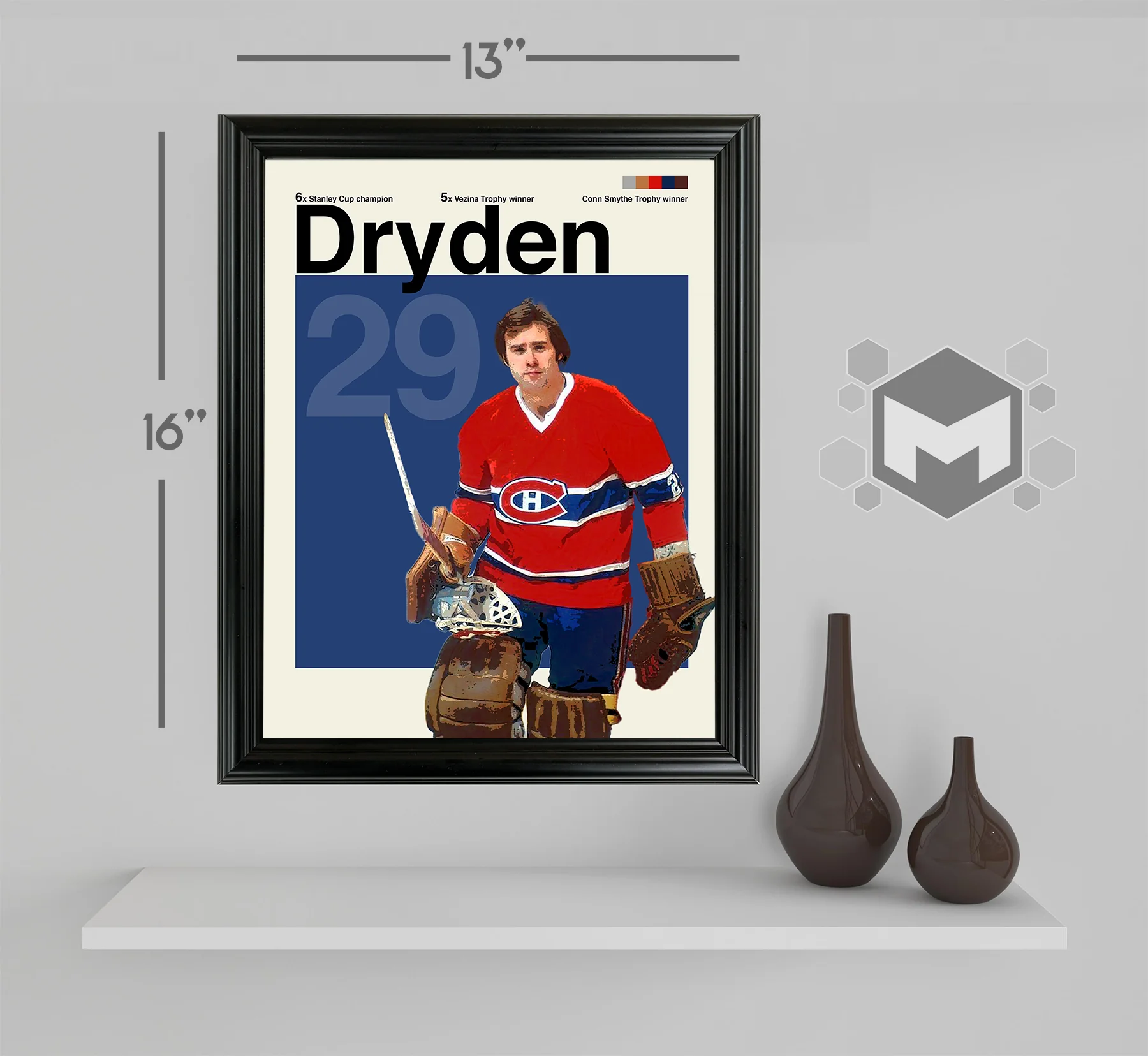 Ken Dryden Framed Sports Art Photo by Thomas Maxwell