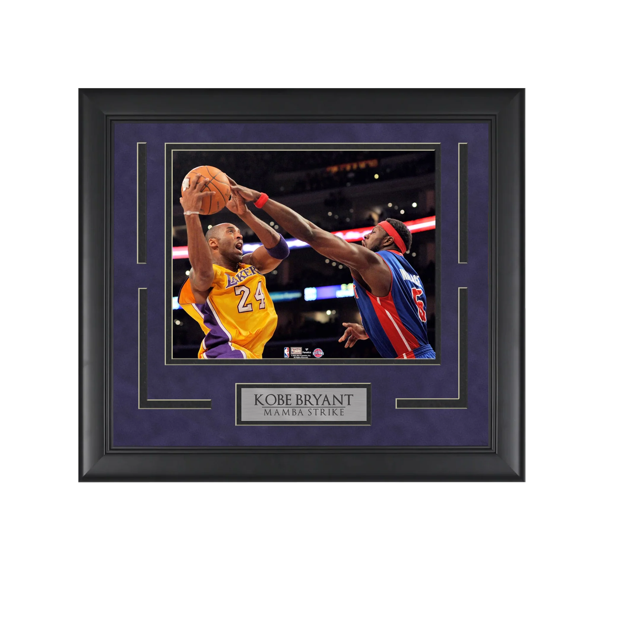 Kobe & Ben Wallace - Mamba Strike - Framed Basketball Photo