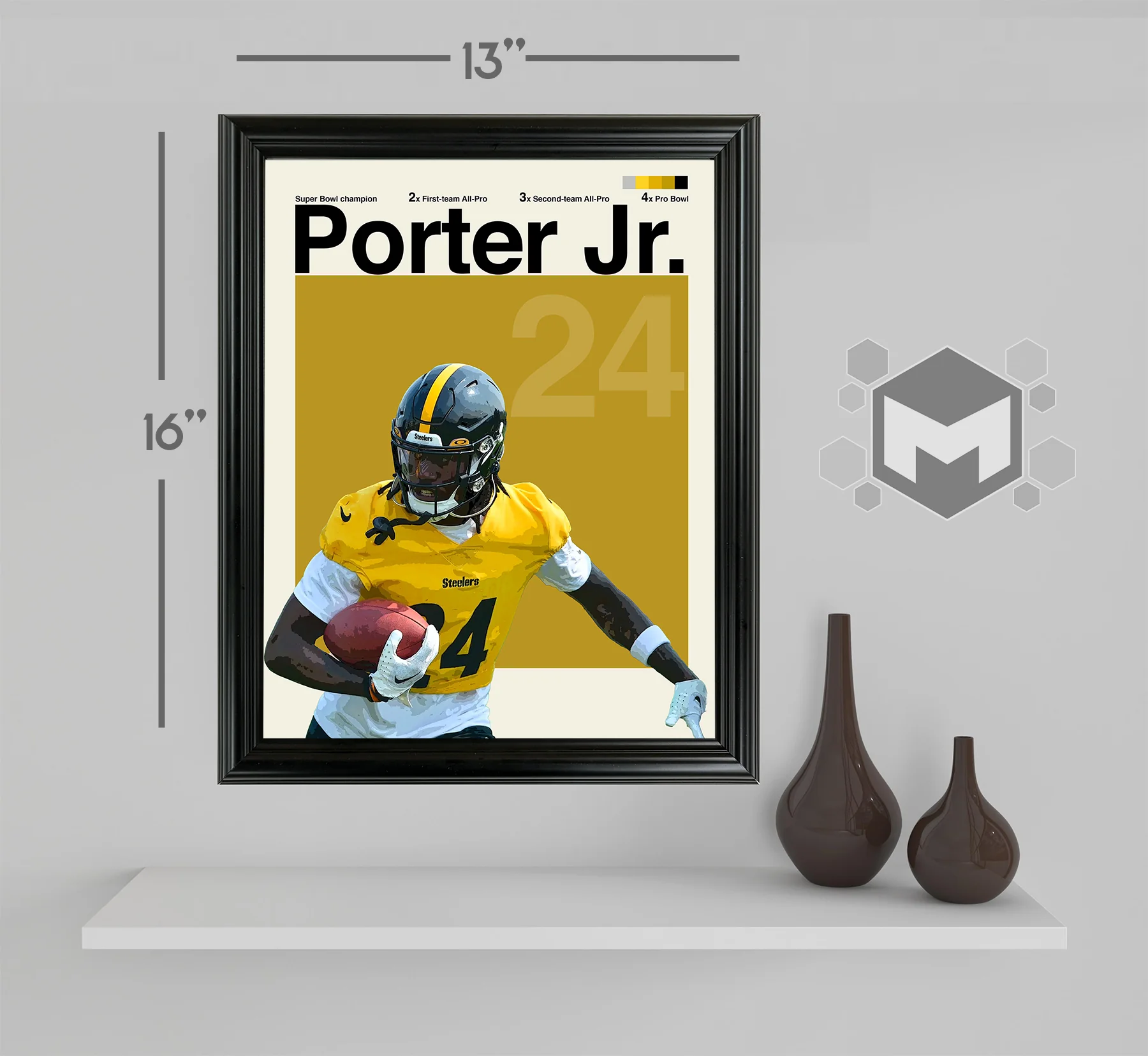 Joey Porter Jr. Framed Sports Art Photo by Thomas Maxwell