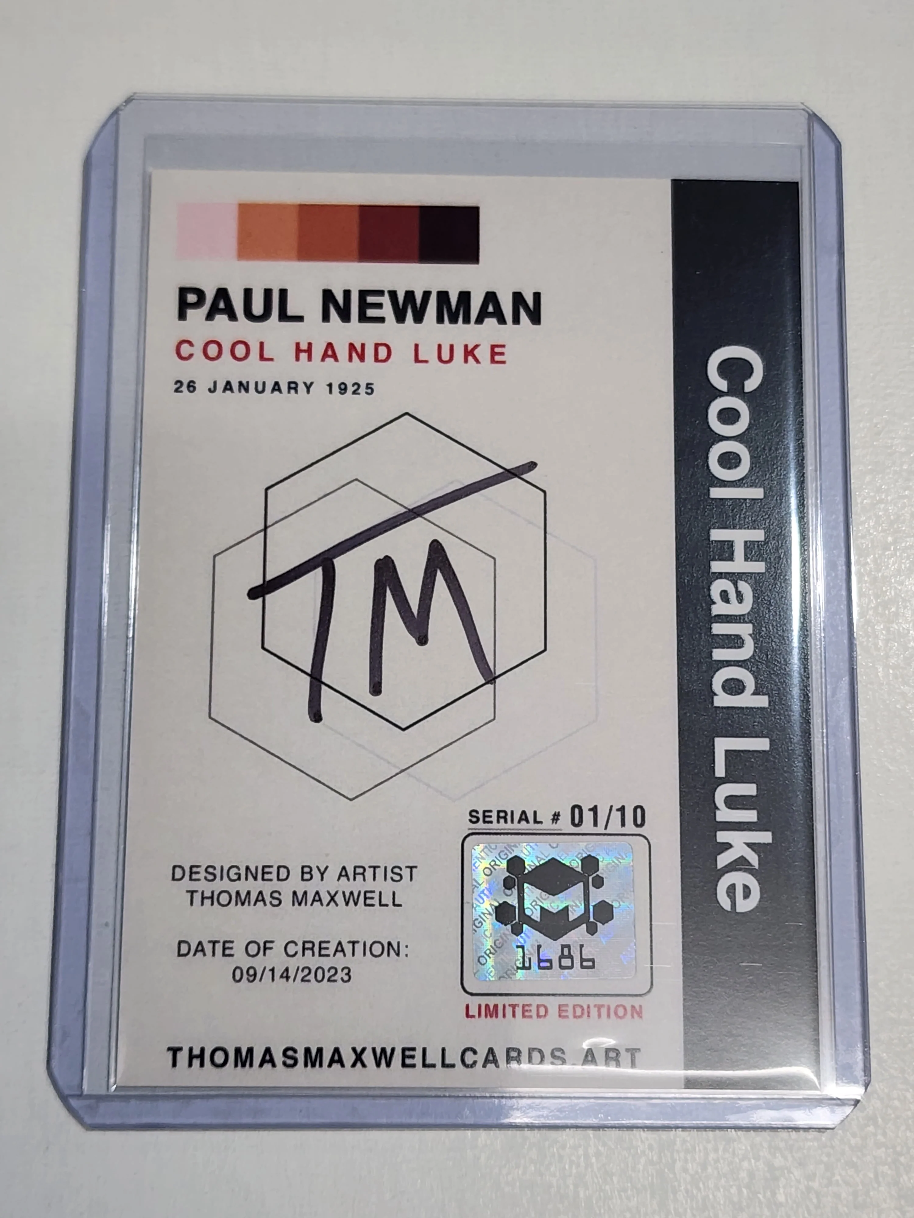Paul Newman Artist Signed TV/Film Art Card 1/10