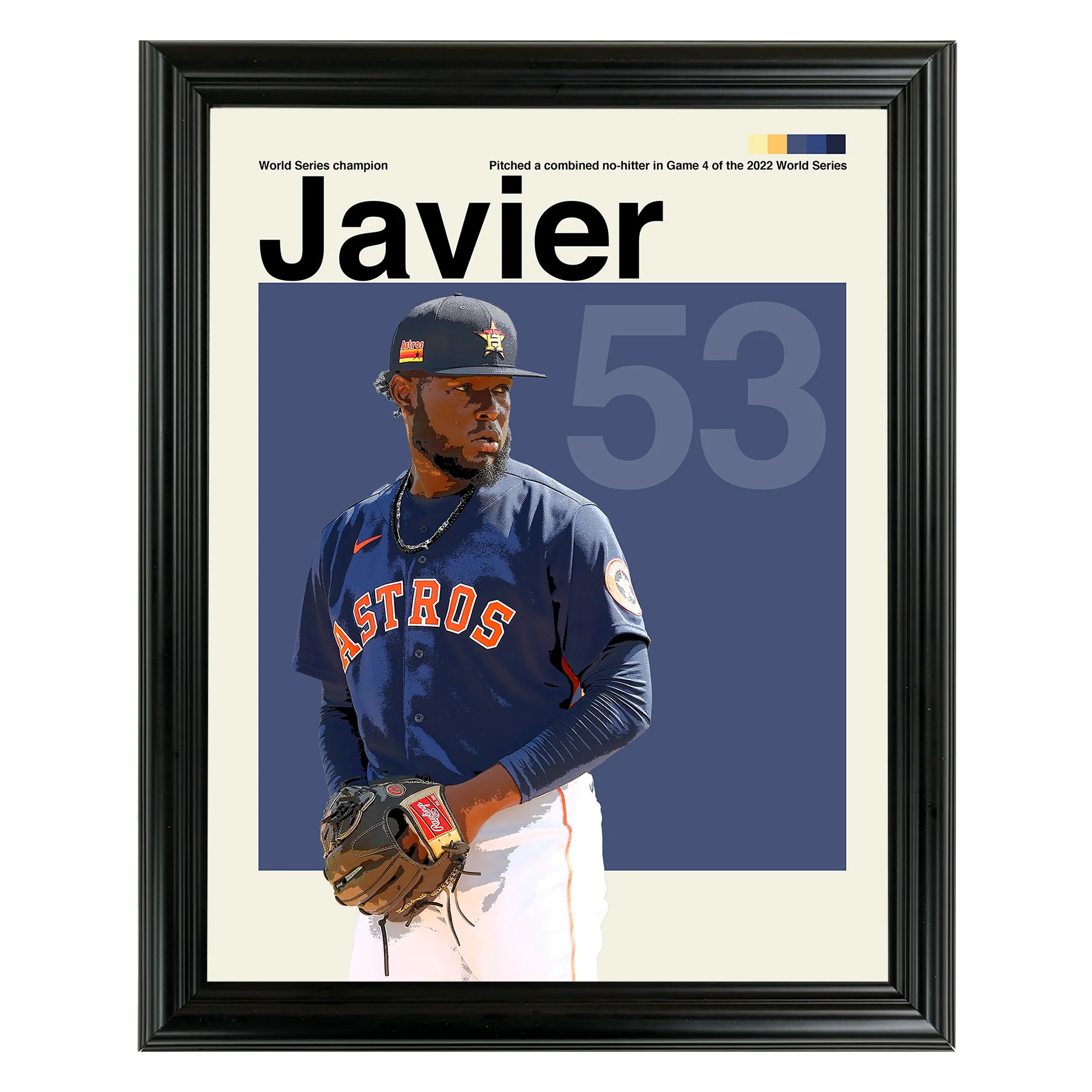 Cristian Javier Framed Sports Art Photo by Thomas Maxwell