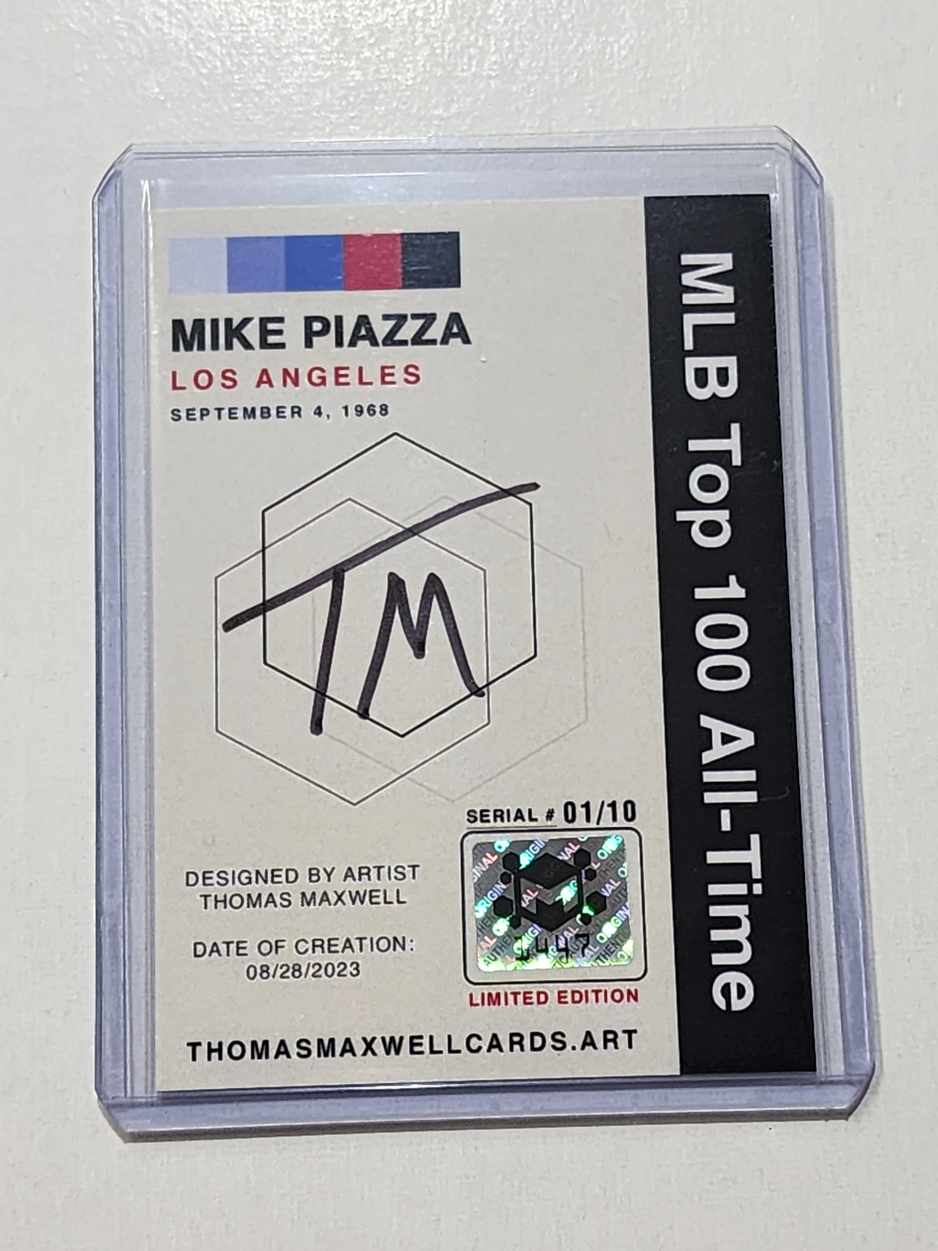Mike Piazza Artist Signed Baseball Art Card 1/10