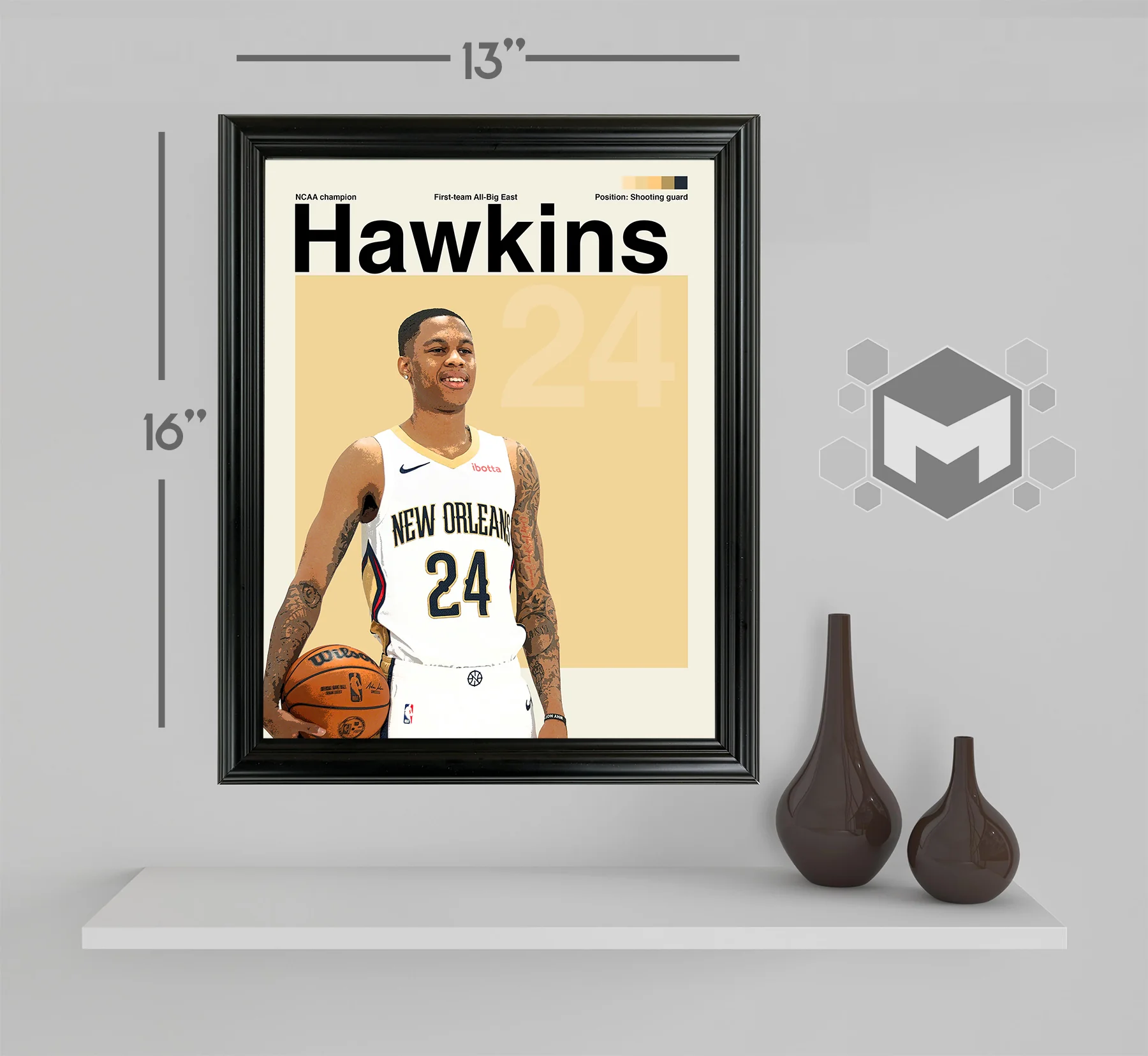 Jordan Hawkins Framed Sports Art Photo by Thomas Maxwell