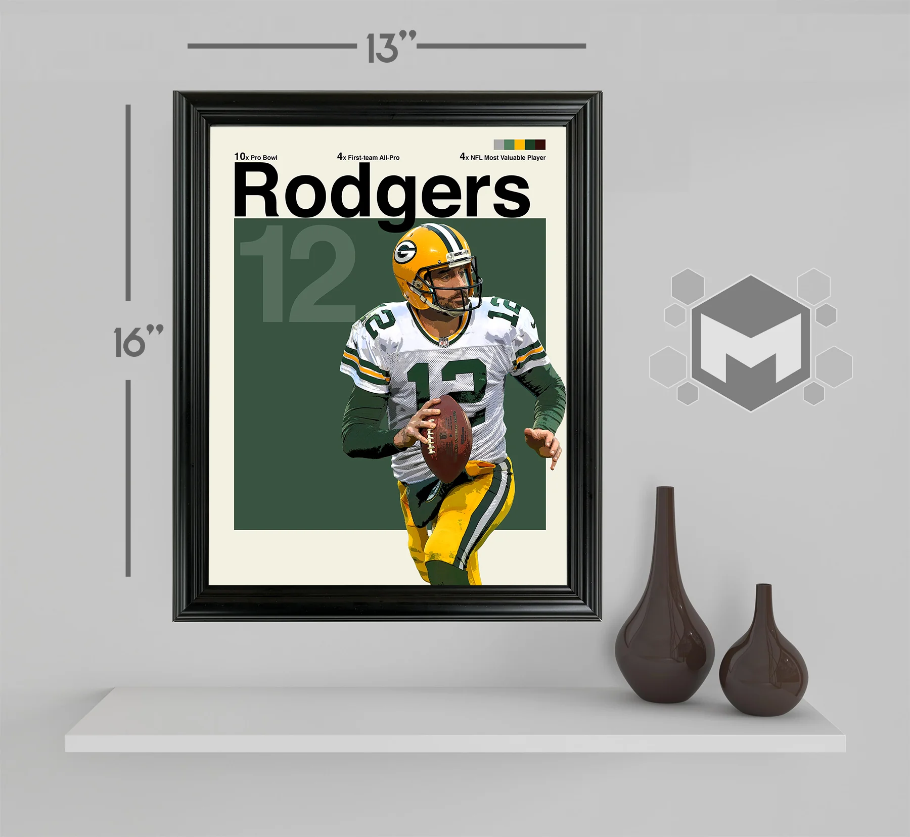 Aaron Rodgers Framed Sports Art Photo by Thomas Maxwell