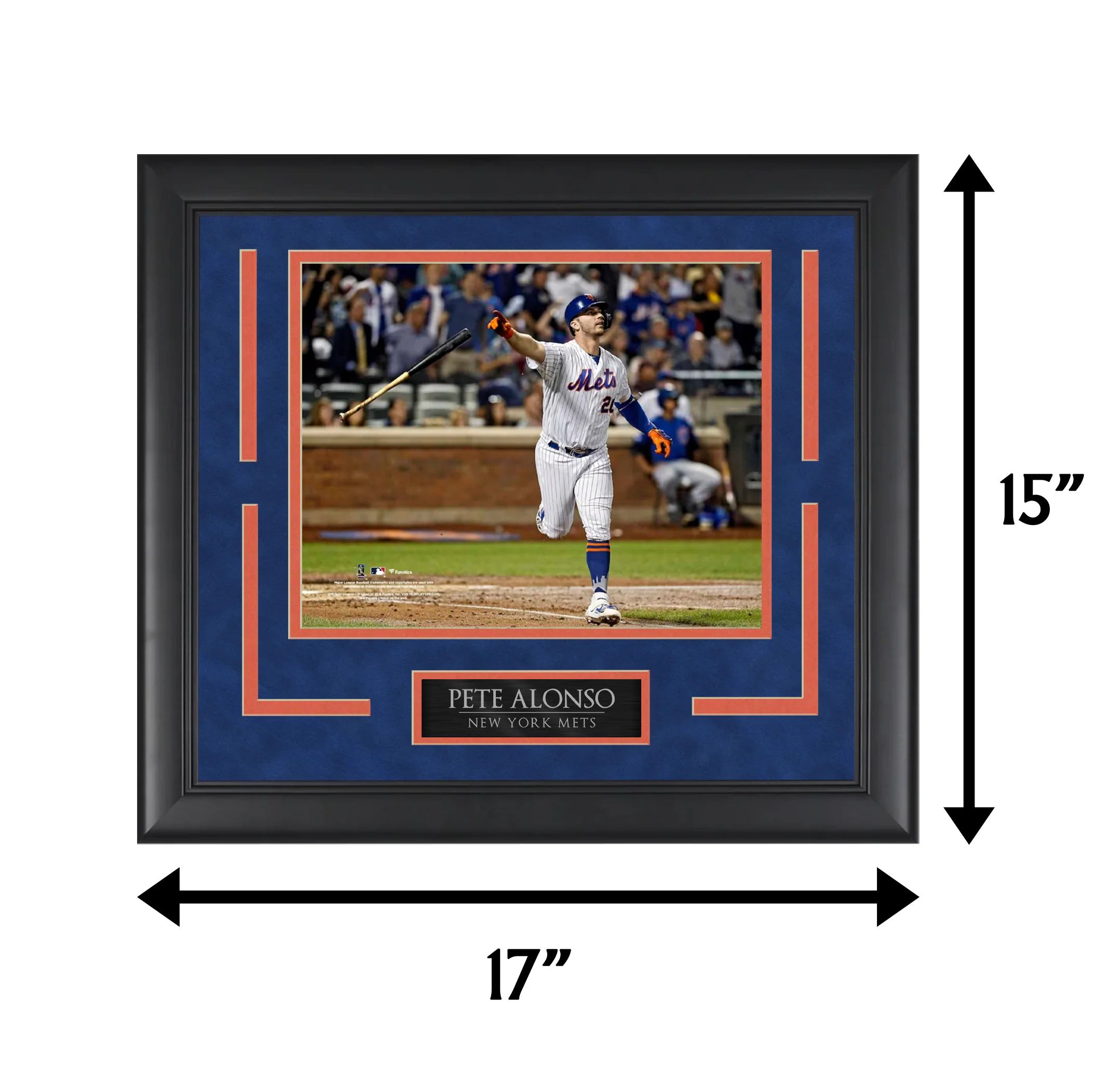 Pete Alonso - Mets - Bat Flip Swagger - Framed Baseball Photo