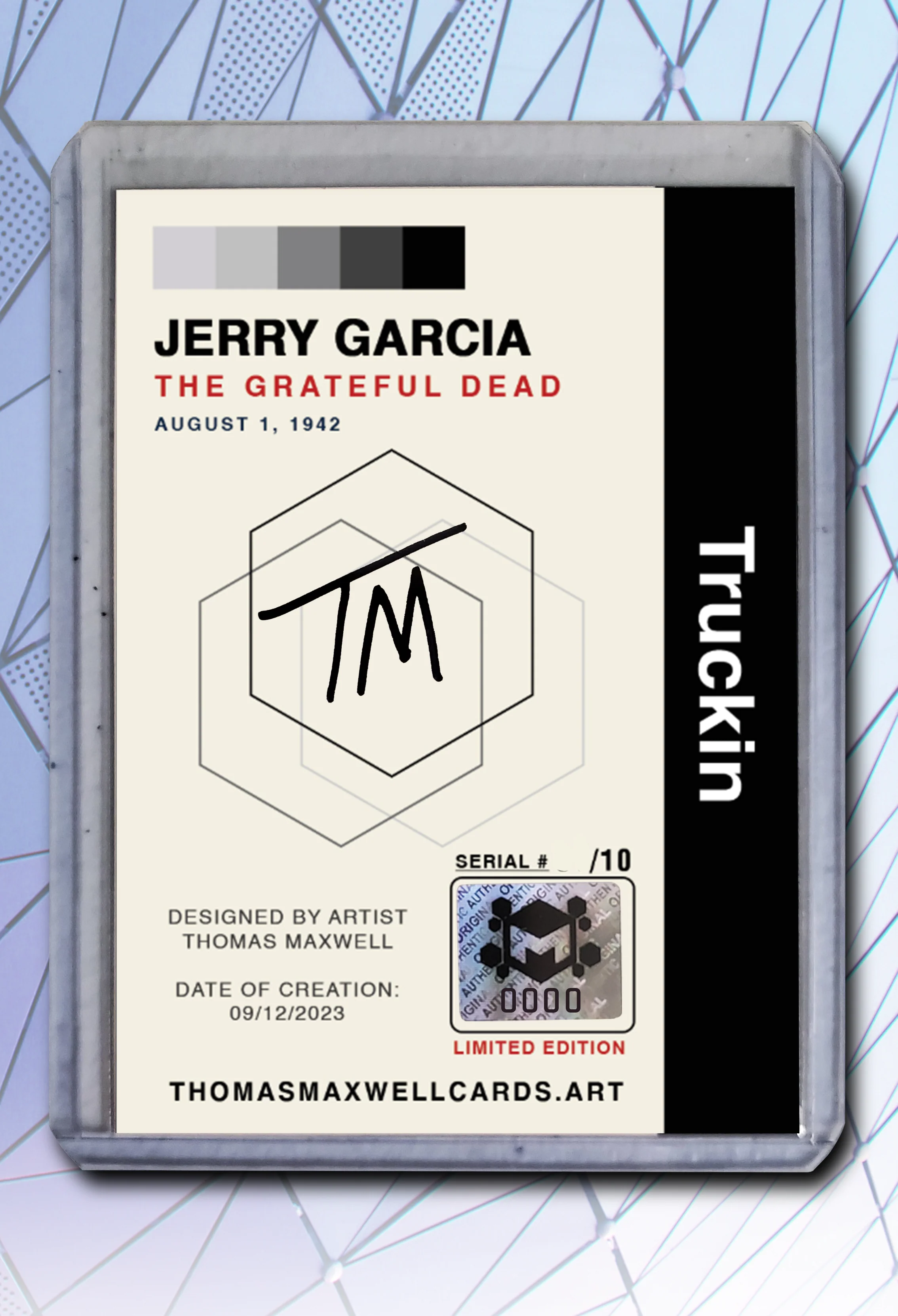 Jerry Garcia Artist Signed Music Art Card 2/10