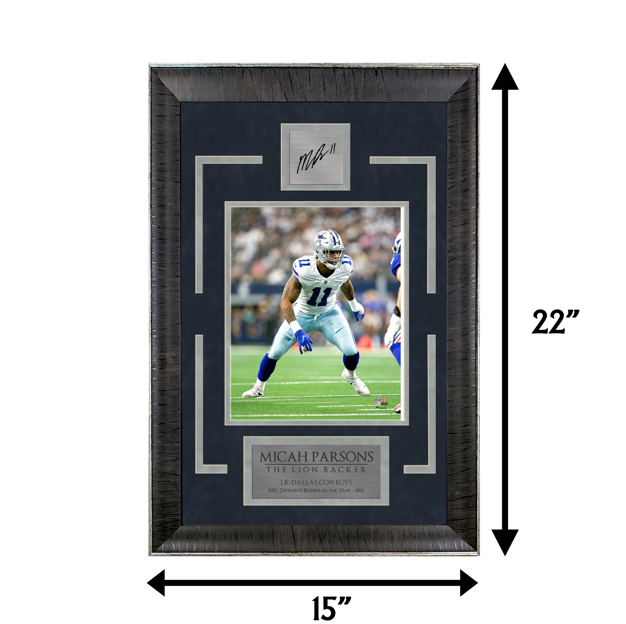 Micah Parsons - The Lion Backer - Sports Deluxe | 16 x 23 - Framed Football Photo