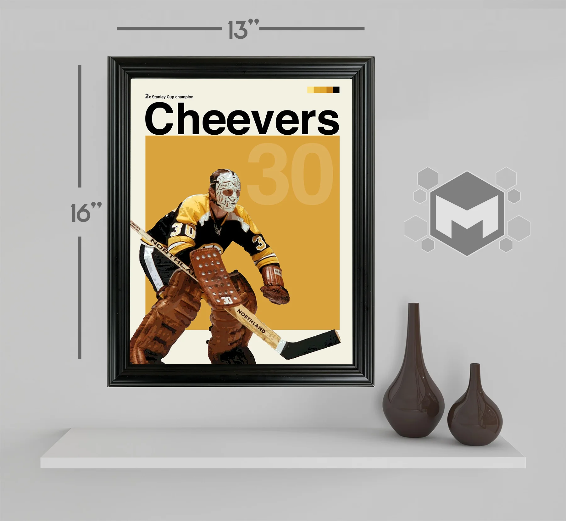 Gerry Cheevers Framed Sports Art Photo by Thomas Maxwell