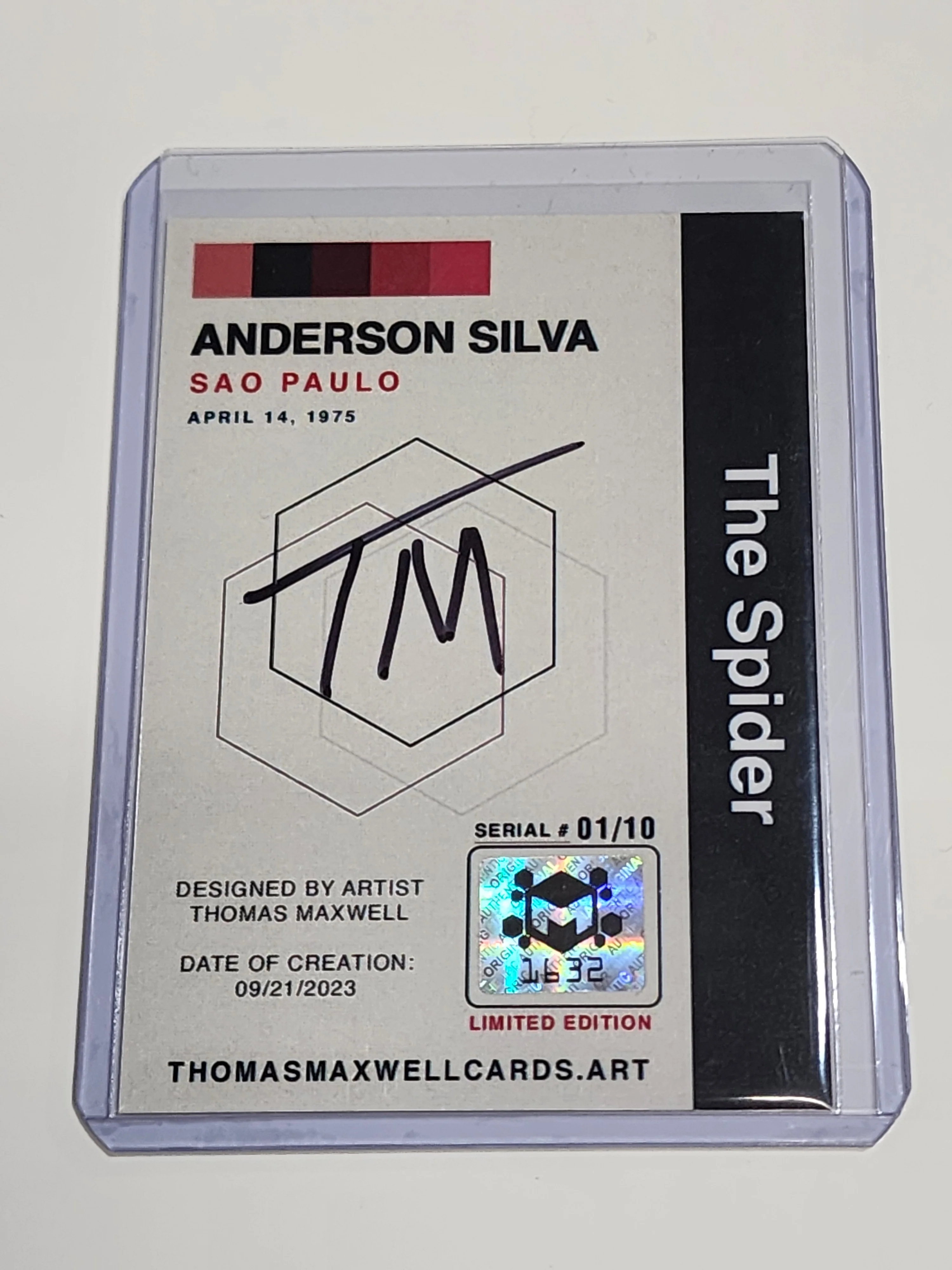Anderson Silva Artist Signed MMA Art Card 1/10