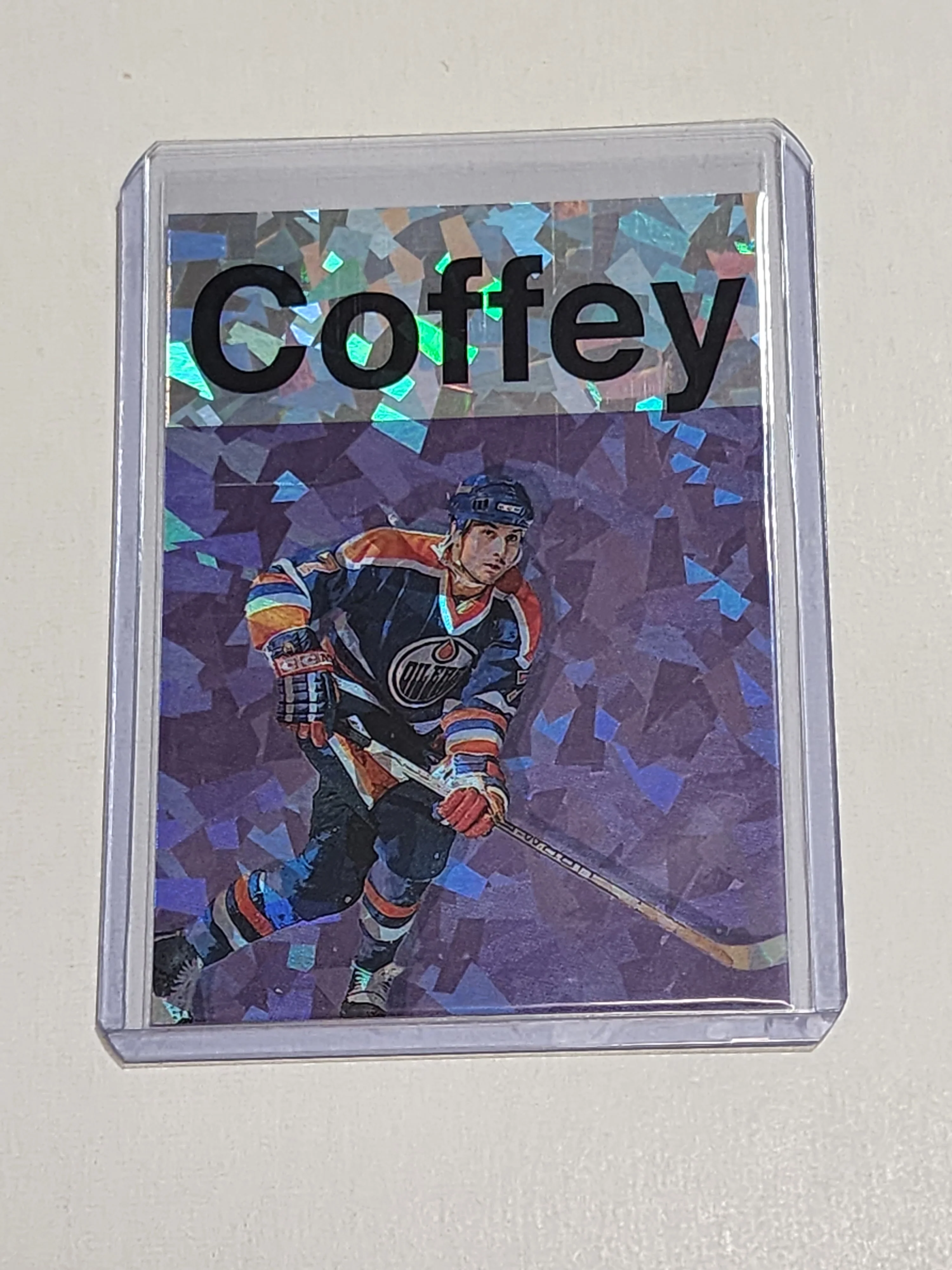 Paul Coffey Artist Signed Edmonton Oilers Refractor Art Card 1/1