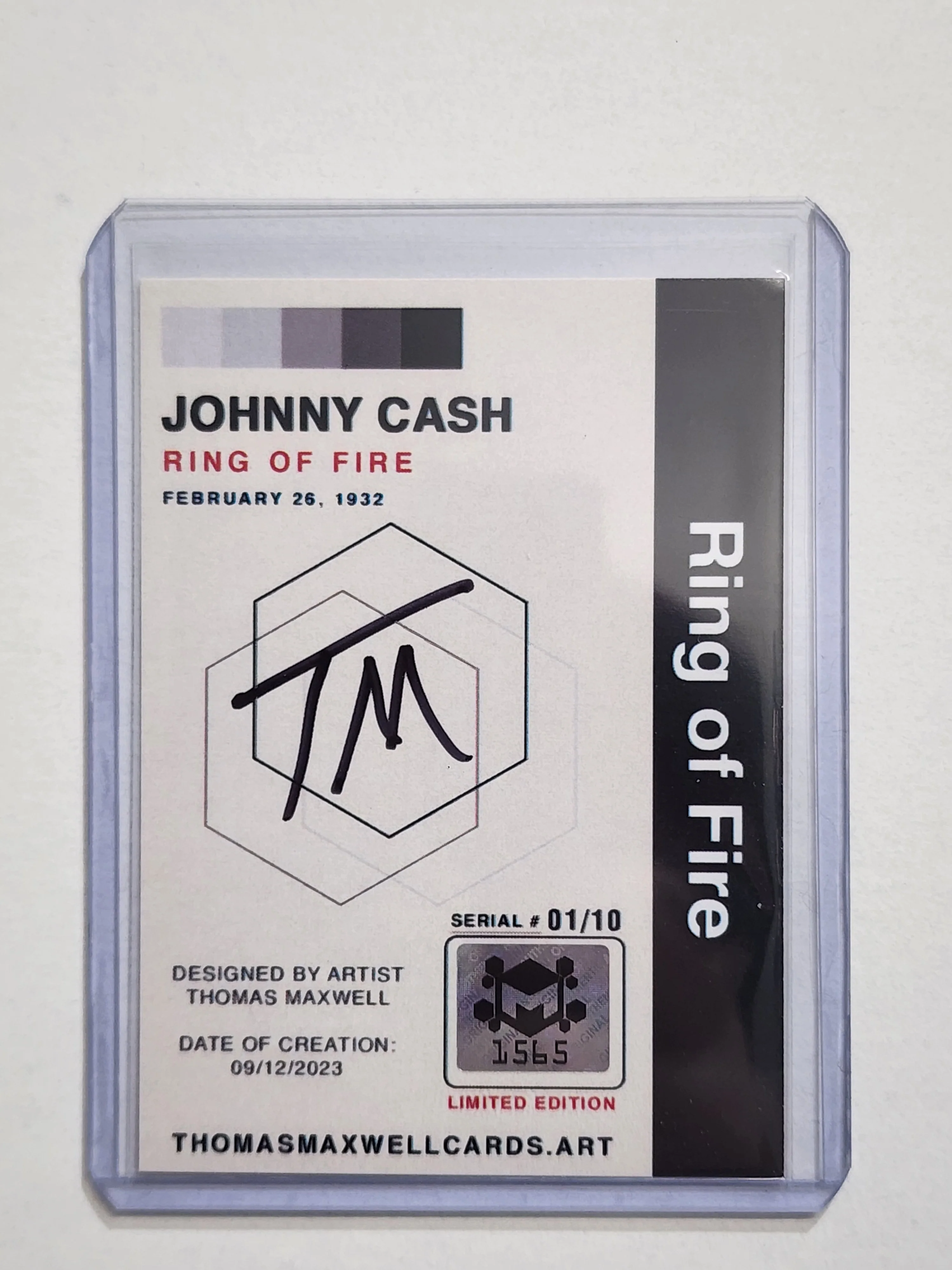 Johnny Cash Artist Signed Music Art Card 1/10