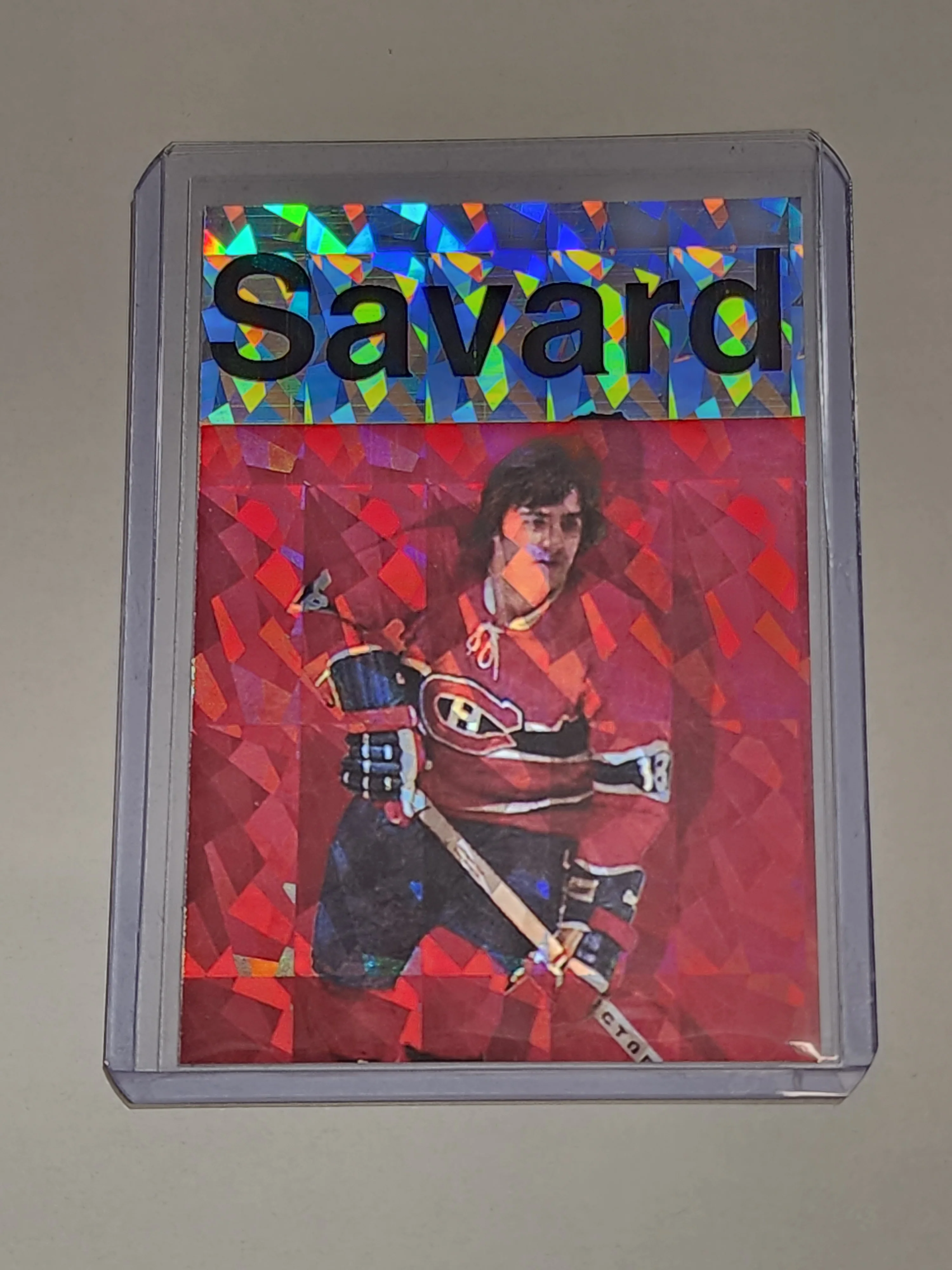 Serge Savard Artist Signed Montreal Canadiens Refractor Art Card 1/1