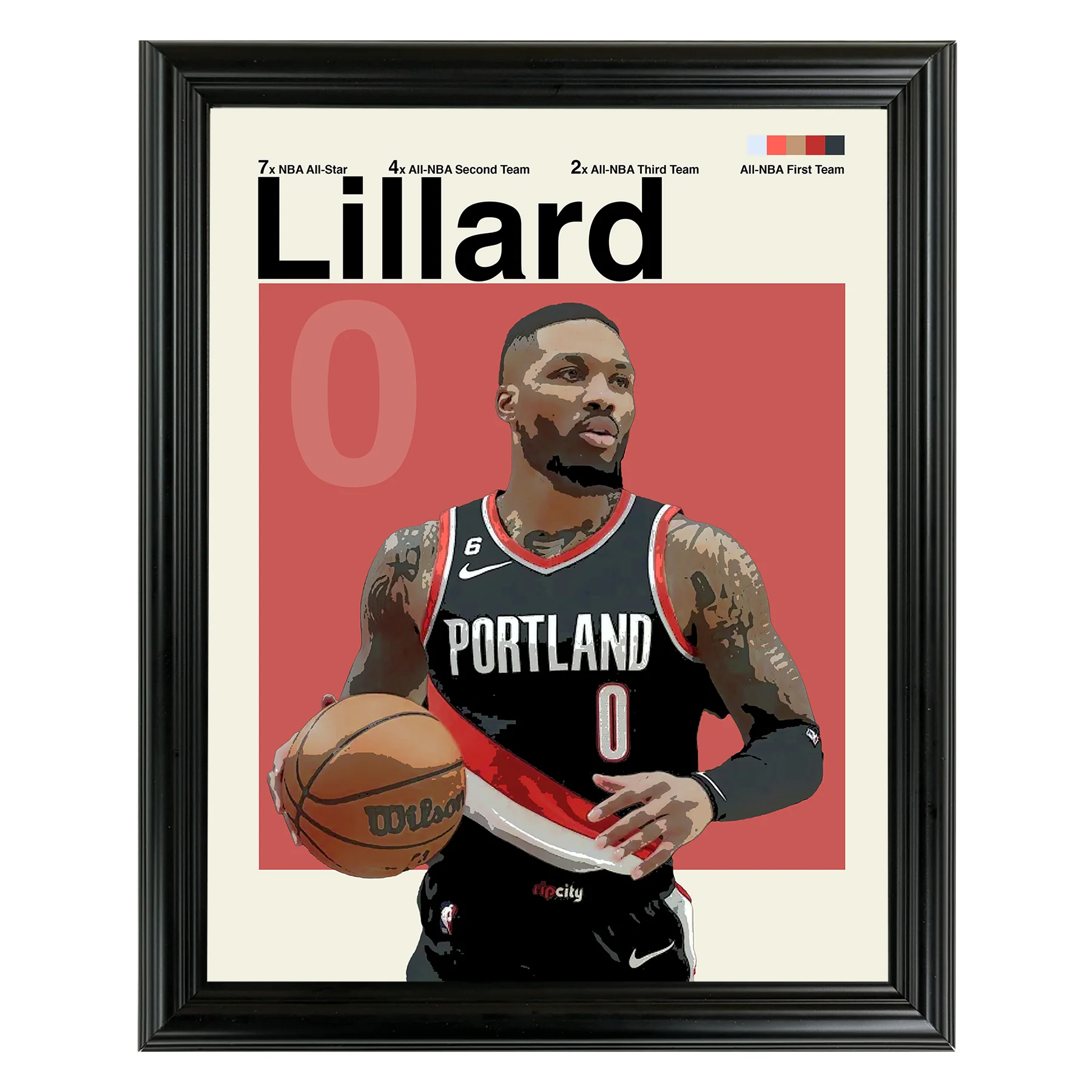 Damian Lillard Framed Sports Art Photo by Thomas Maxwell