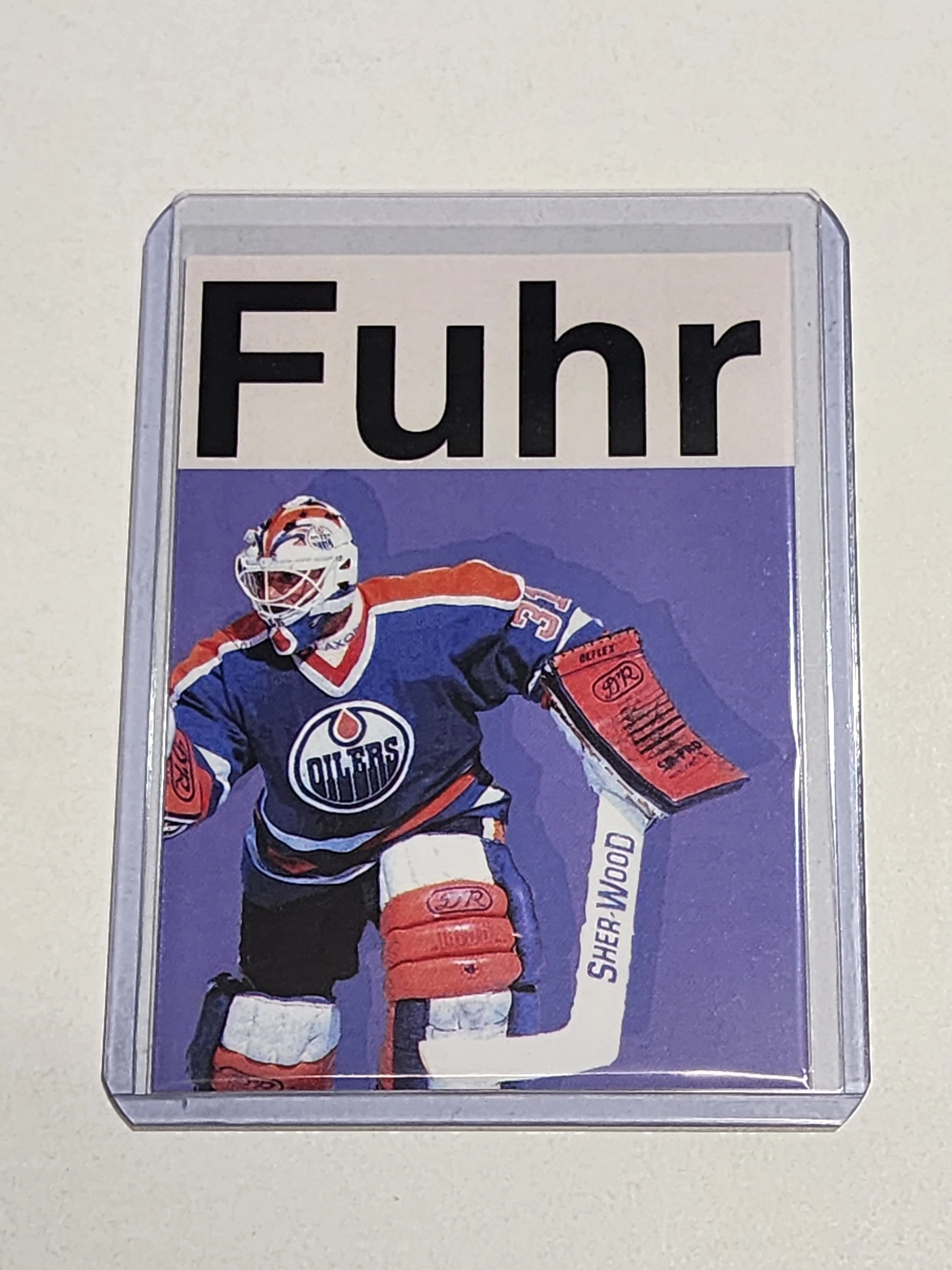 Grant Fuhr Artist Signed Hockey Art Card 1/10
