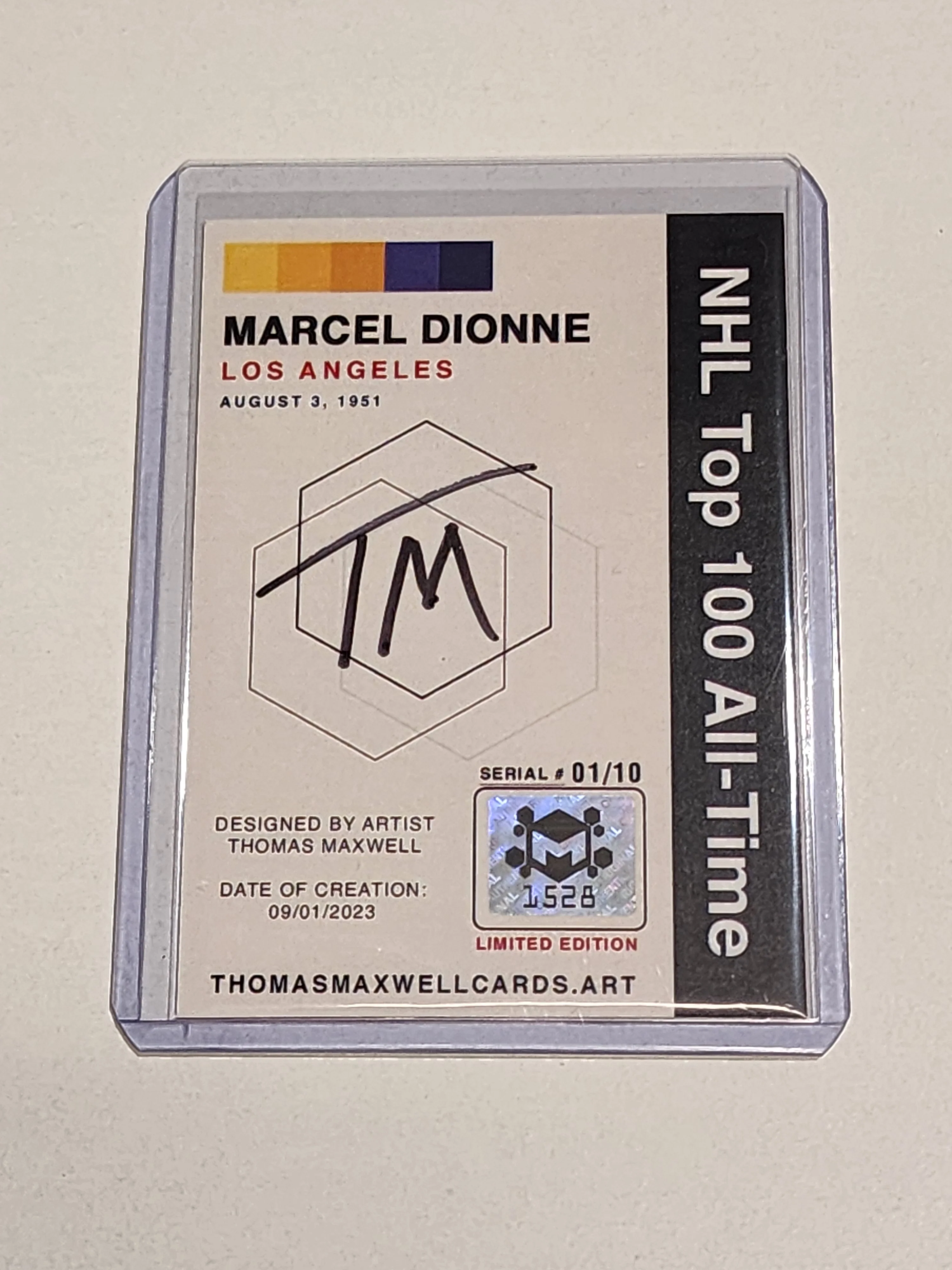 Marcel Dionne Artist Signed Hockey Art Card 1/10