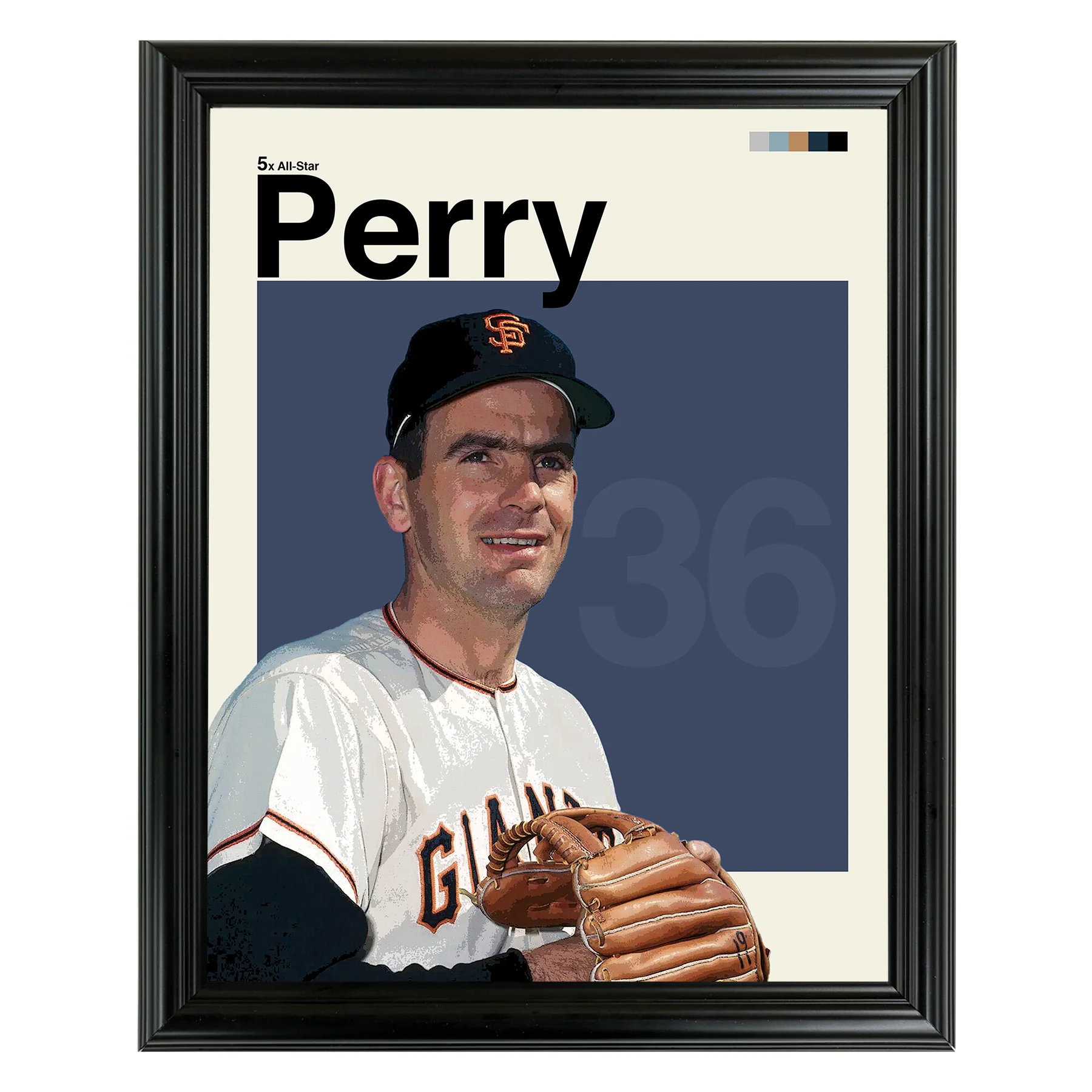 Gaylord Perry Framed Sports Art Photo by Thomas Maxwell