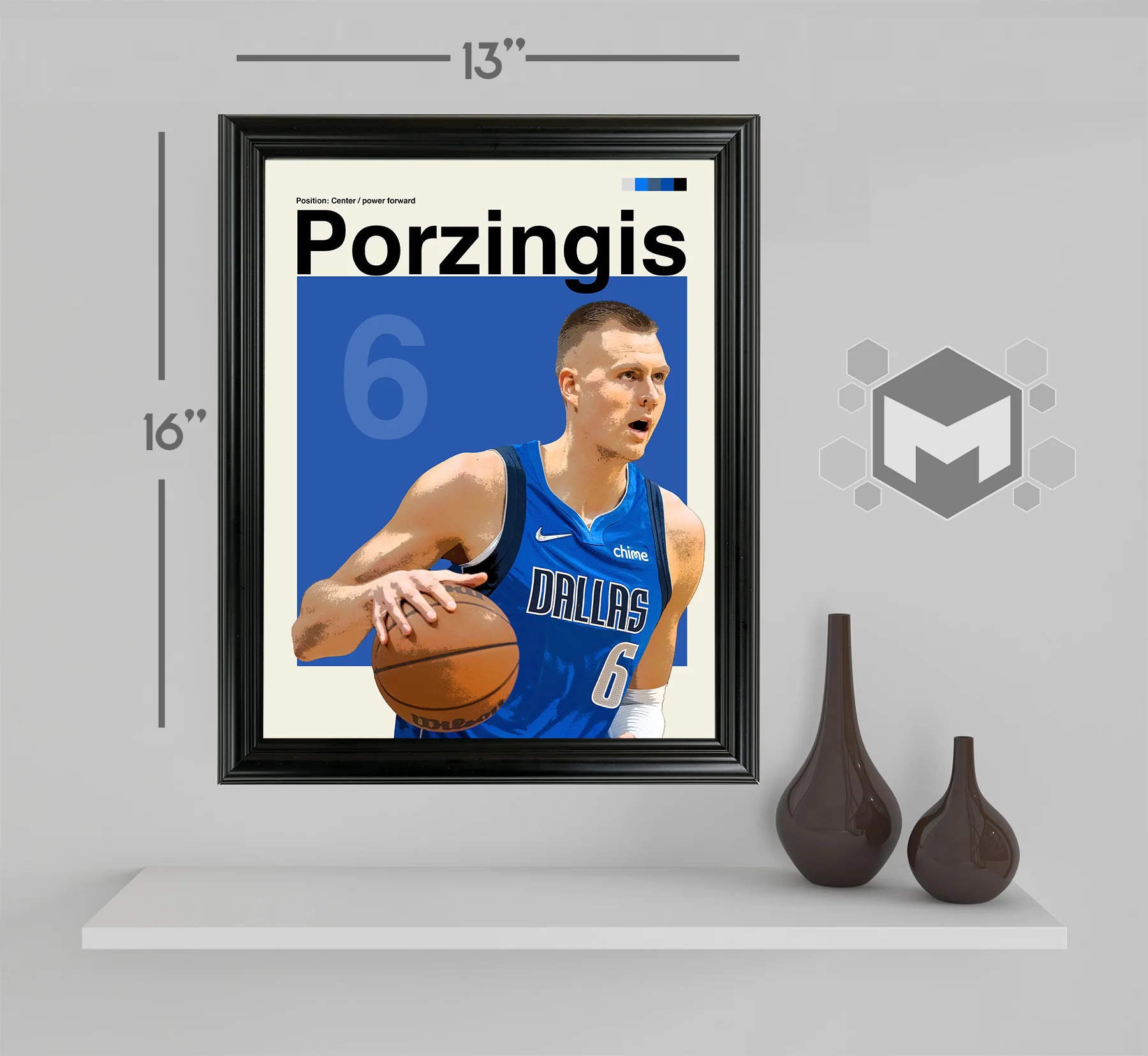 Kristaps Porzingis Framed Sports Art Photo by Thomas Maxwell