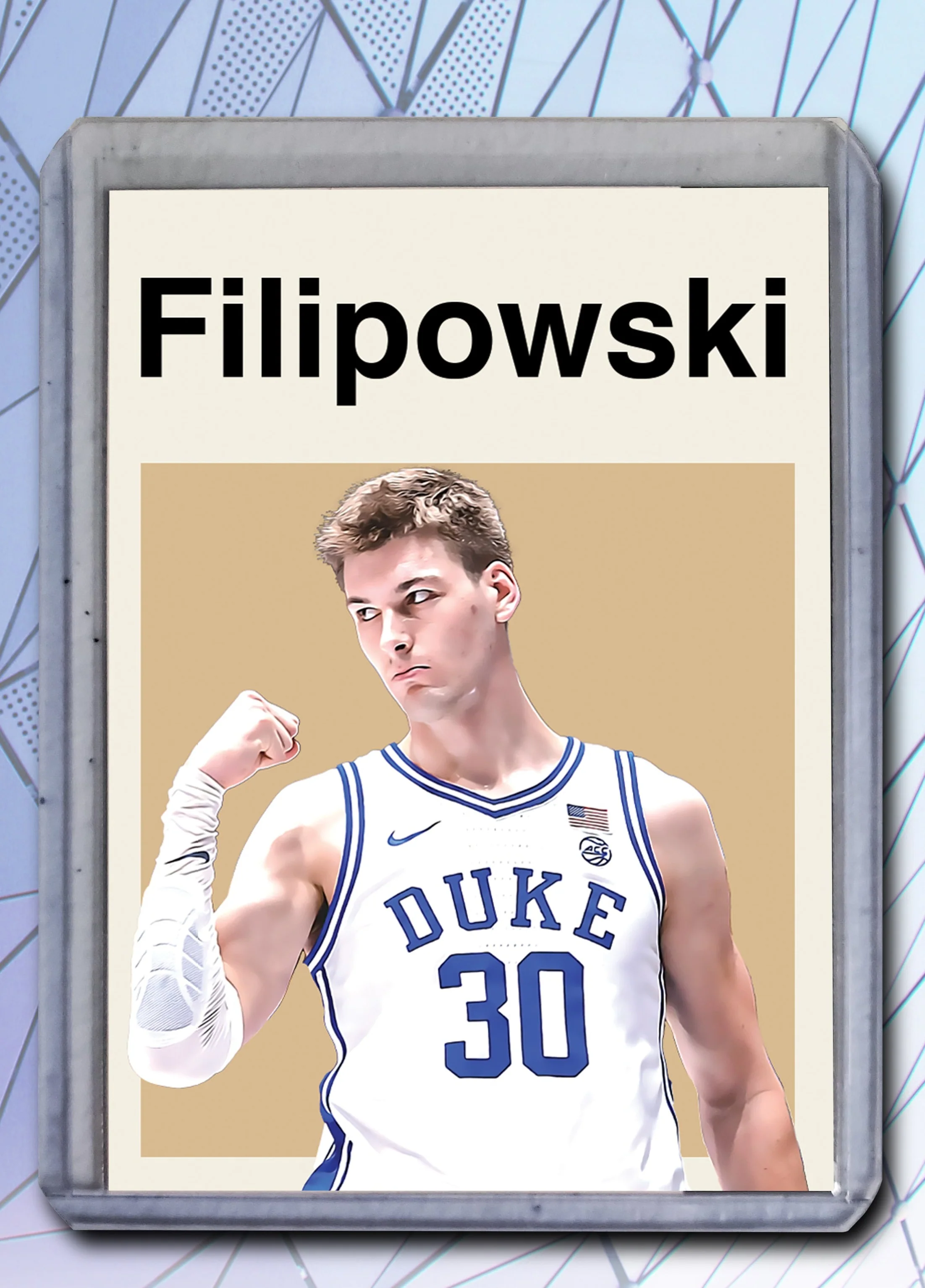 Kyle Filipowski - Duke - Artist Signed Basketball Art Card 1/10