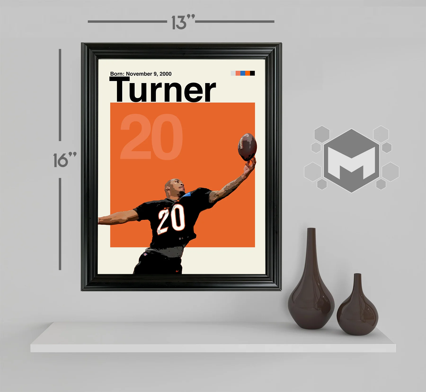 D. J. Turner Framed Sports Art Photo by Thomas Maxwell