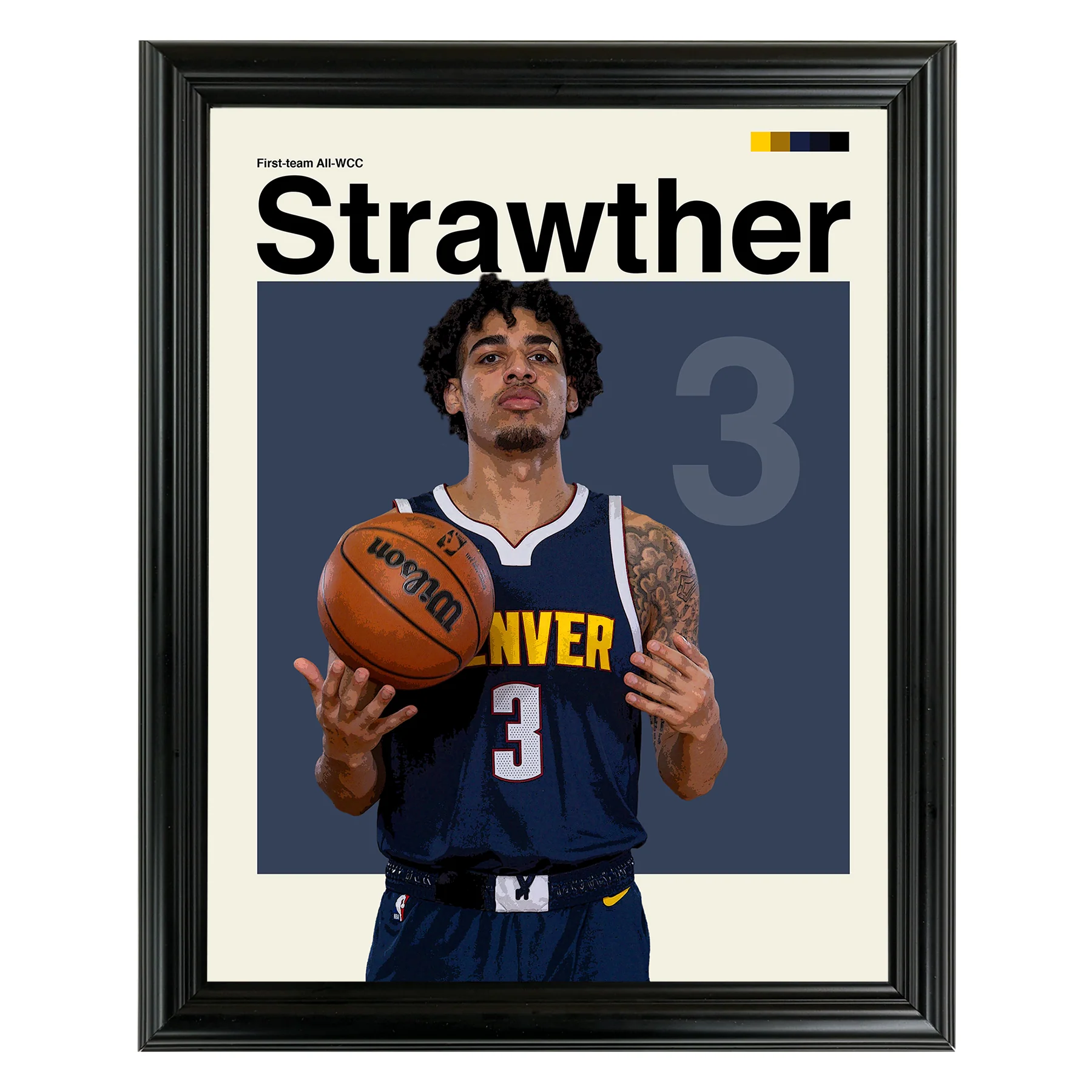 Julian Strawther Framed Sports Art Photo by Thomas Maxwell