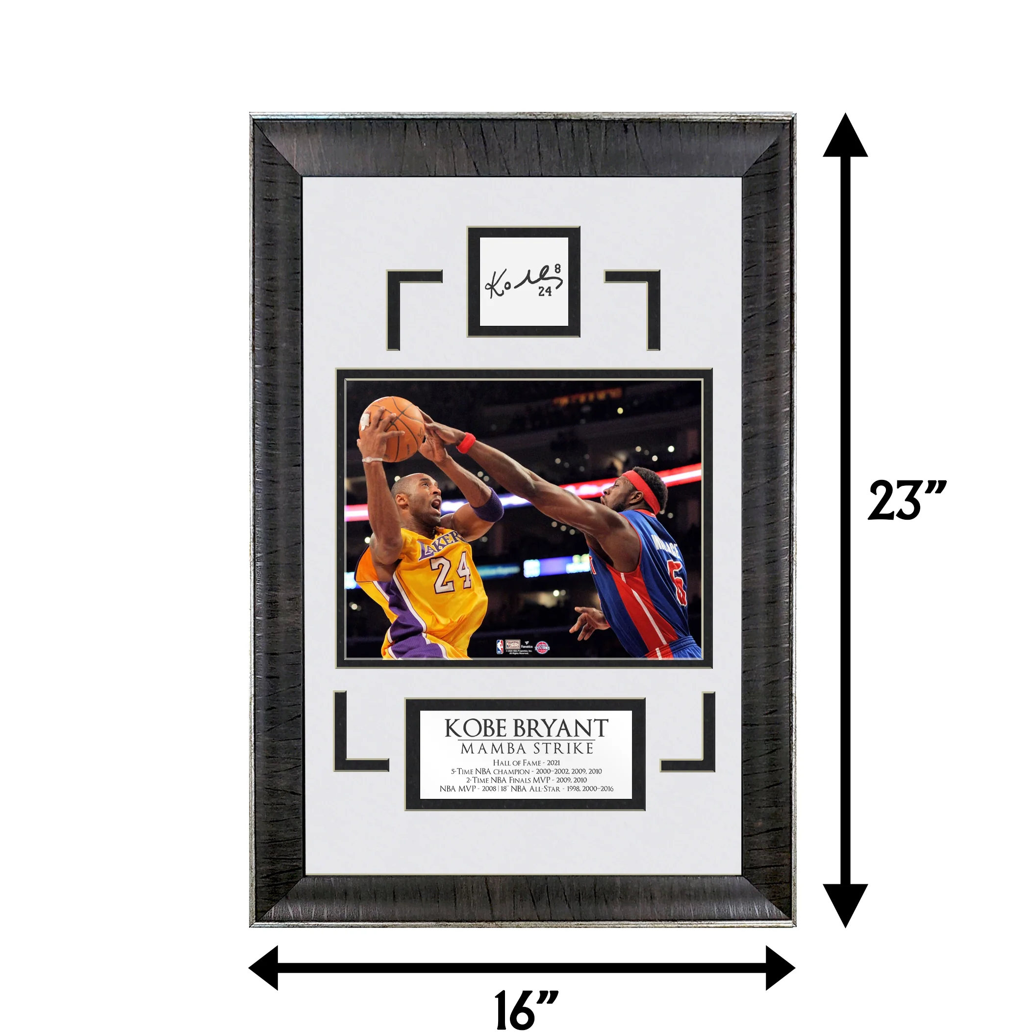 Kobe & Ben Wallace - Mamba Strike - Spotlight Collection | 16 x 23 - Framed Basketball Photo