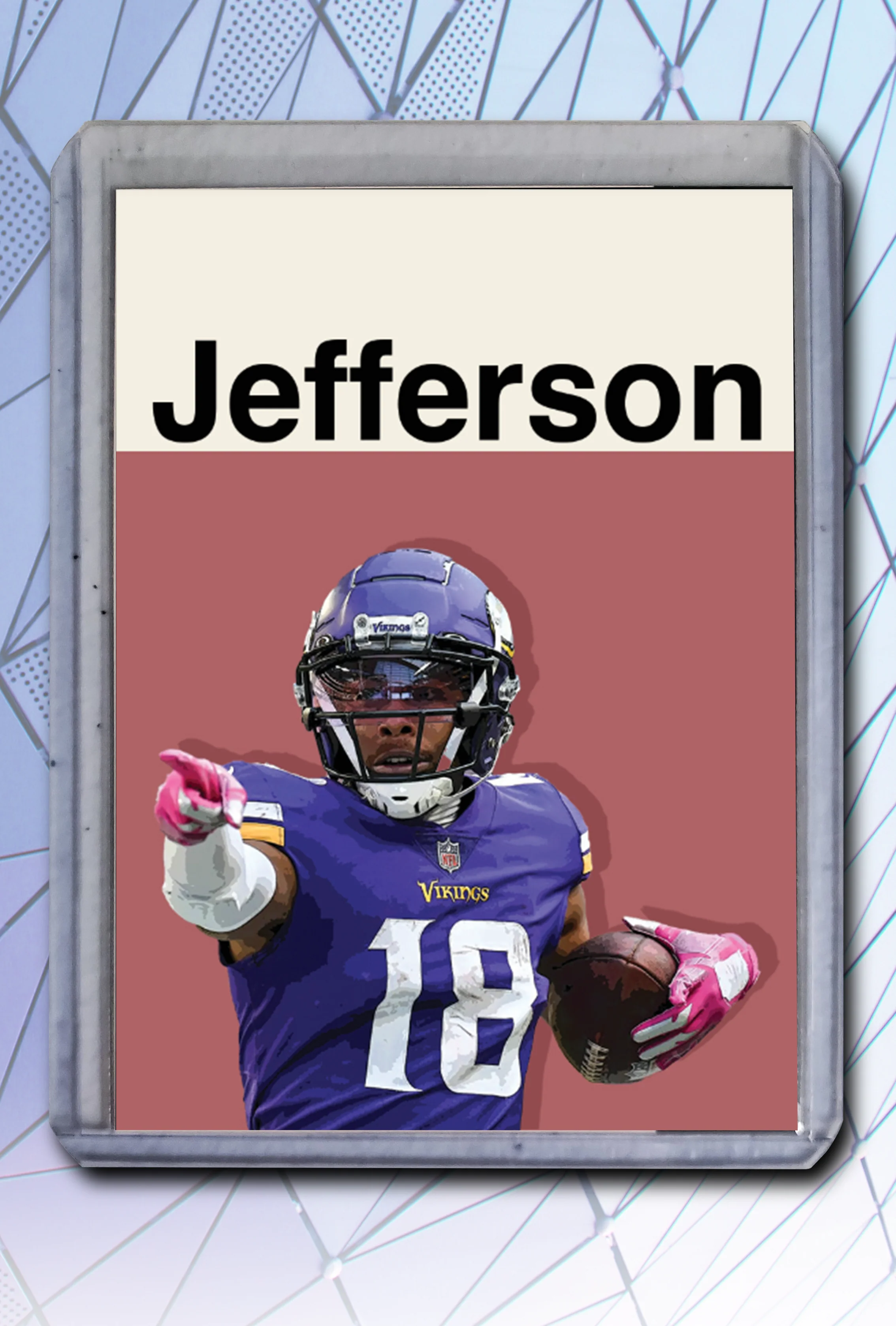 Justin Jefferson Artist Signed Football Art Card 2/10