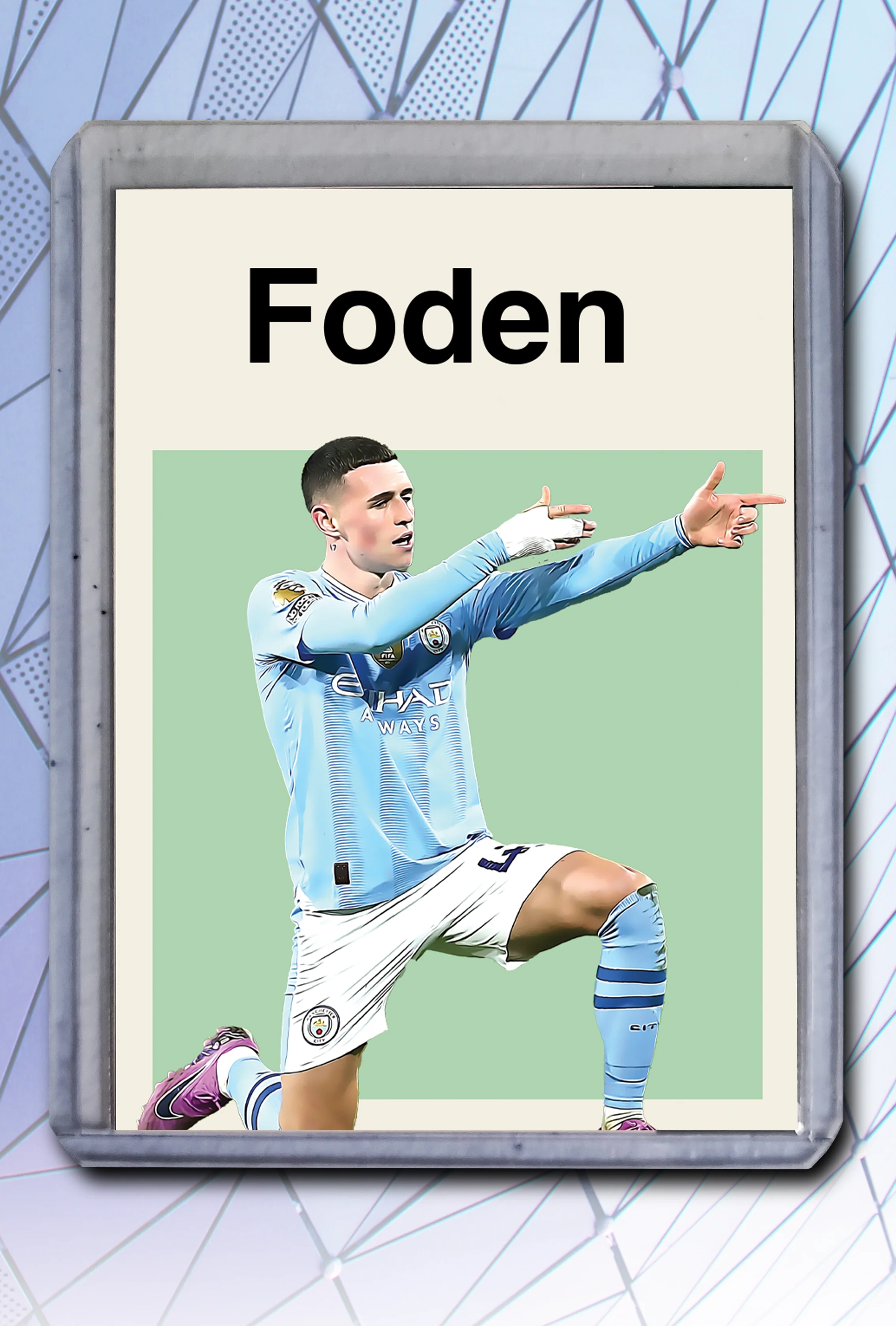 Phil Foden Artist Signed Soccer Art Card 1/10