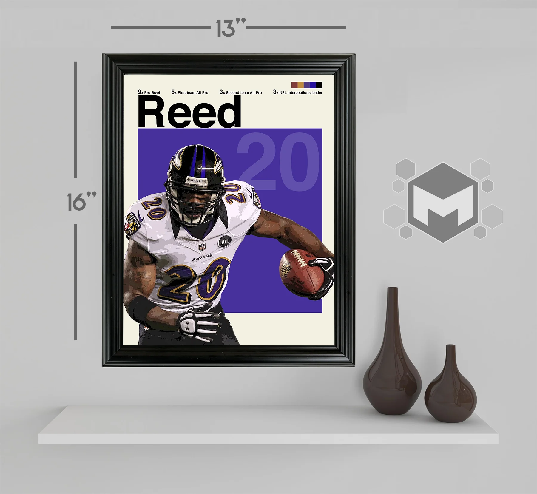 Ed Reed Framed Sports Art Photo by Thomas Maxwell