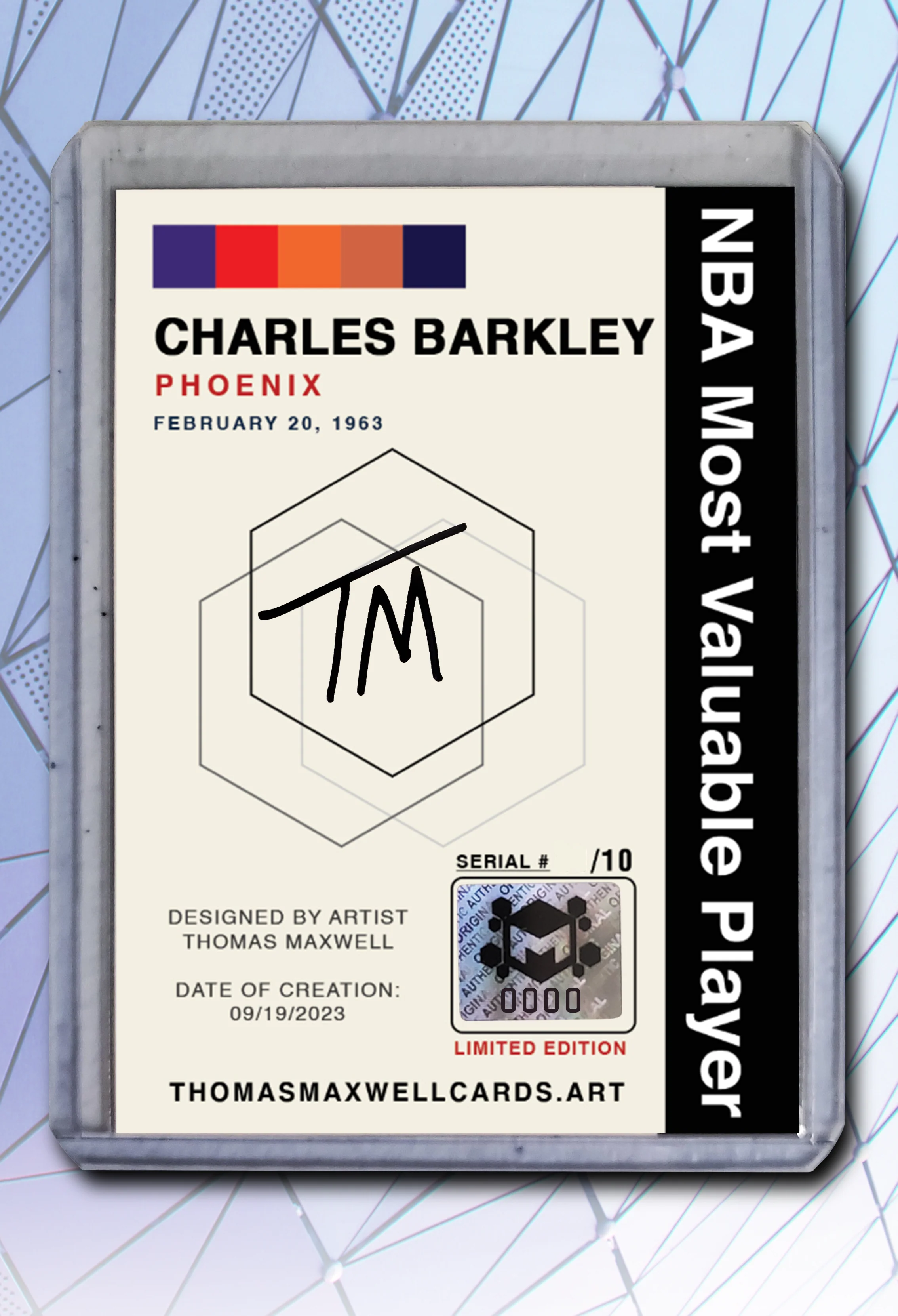 Charles Barkley Artist Signed Basketball Art Card 2/10