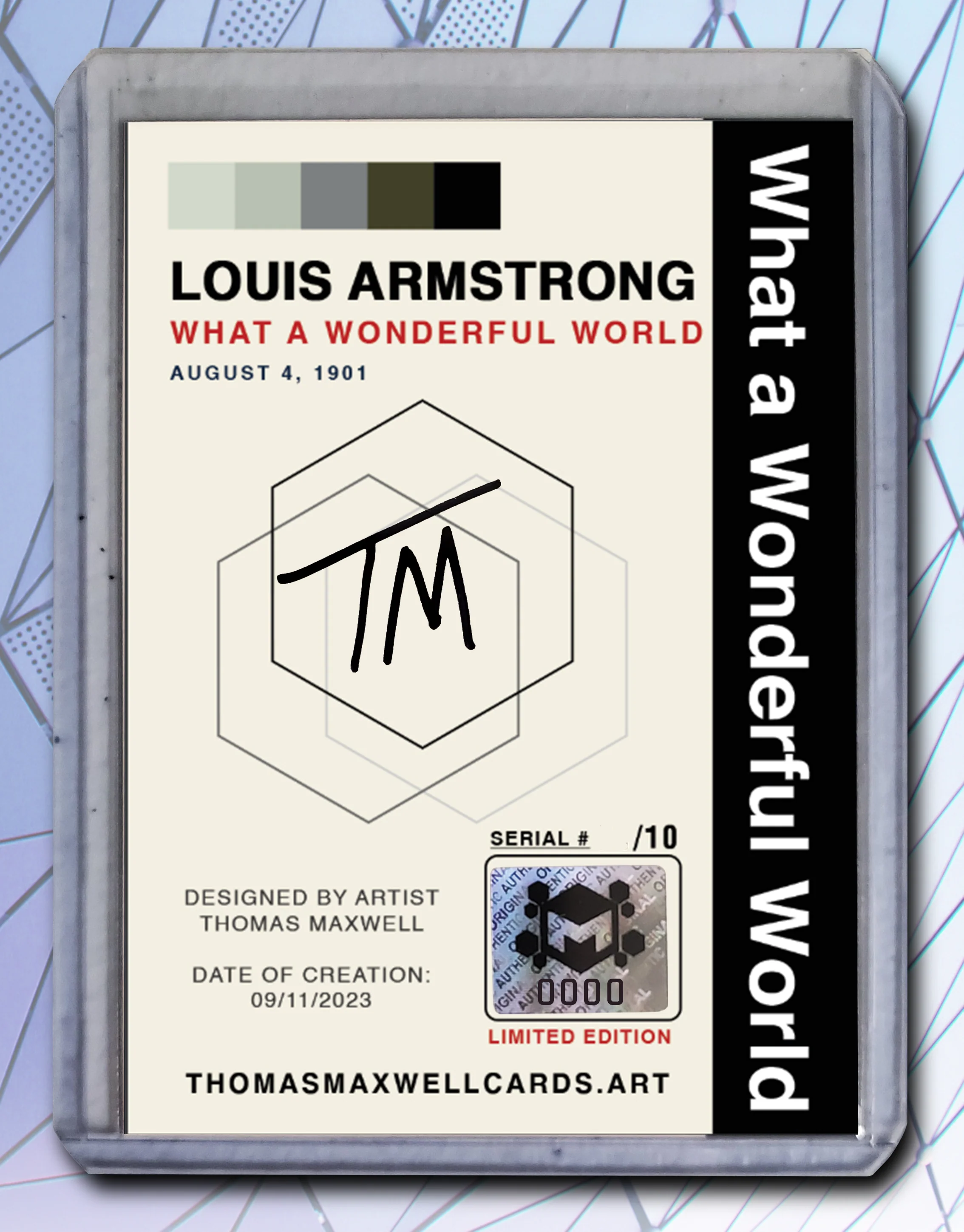 Louis Armstrong Artist Signed Music Art Card 2/10
