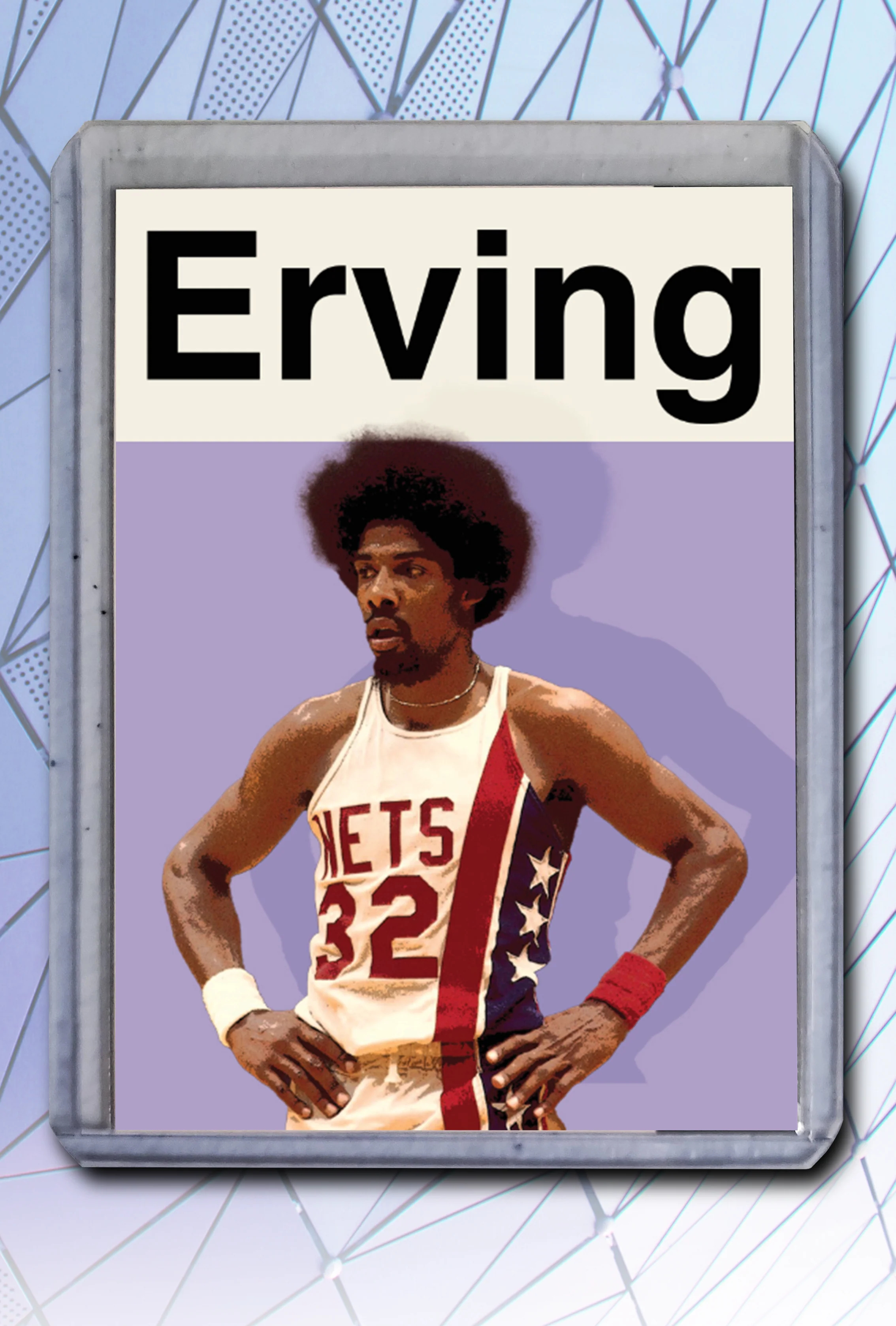 Julius Erving Artist Signed Basketball Art Card 1/10